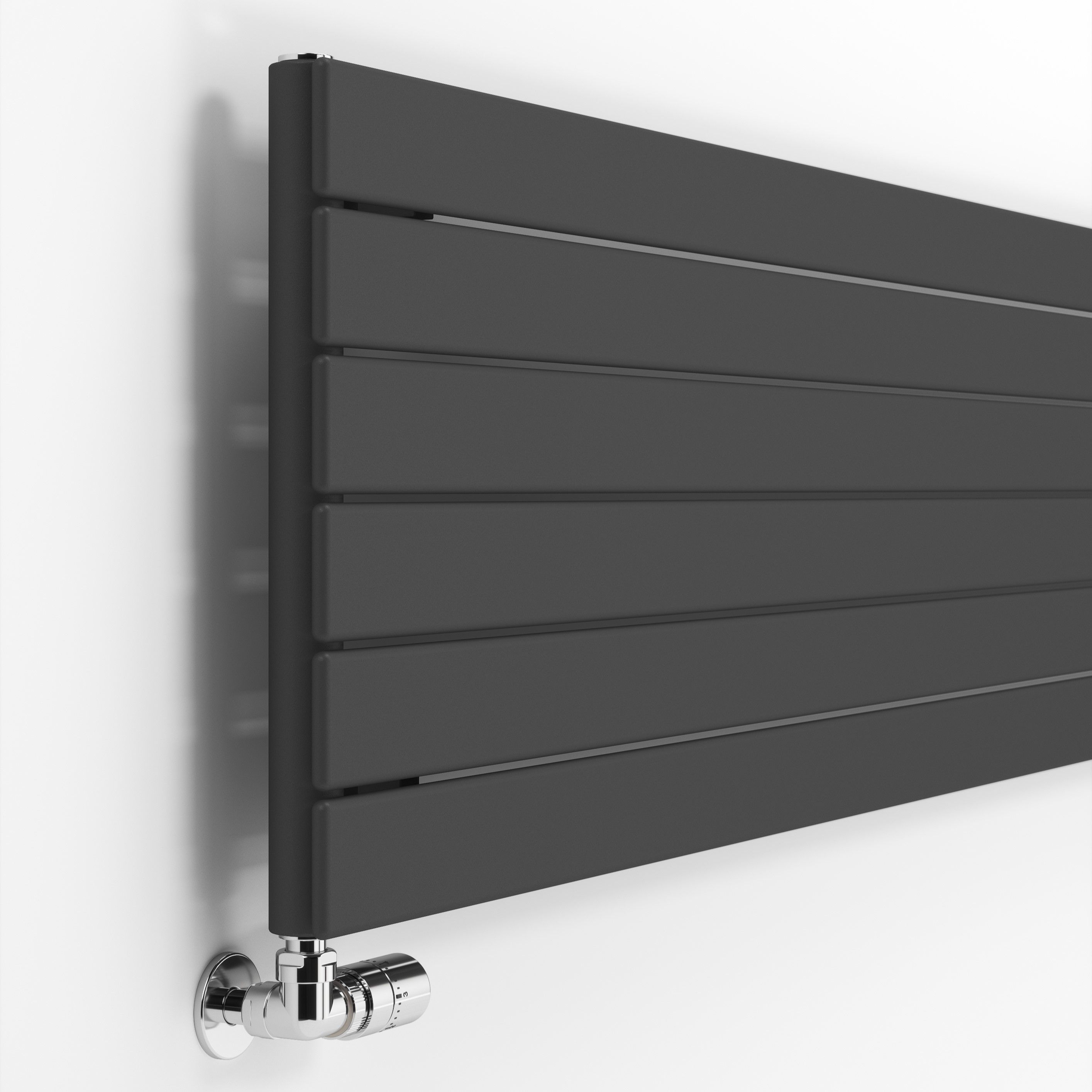 Terma Forte Metallic Grey Hydronic Horizontal or vertical Designer 2667BTU Radiator, (W)440mm x (H)1800mm
