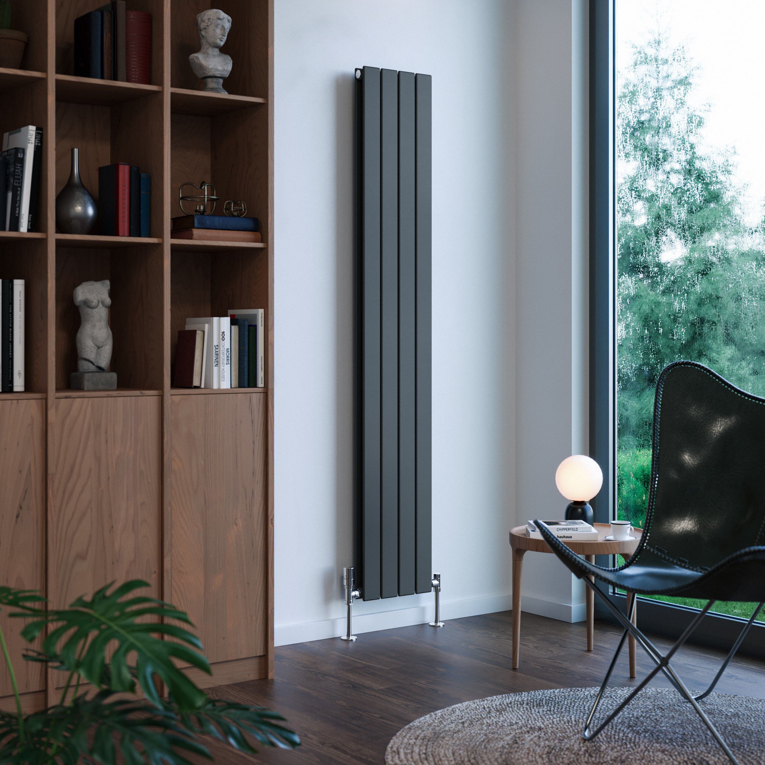 Terma Forte Metallic Grey Hydronic Horizontal or vertical Designer 2776BTU Radiator, (W)292mm x (H)1800mm