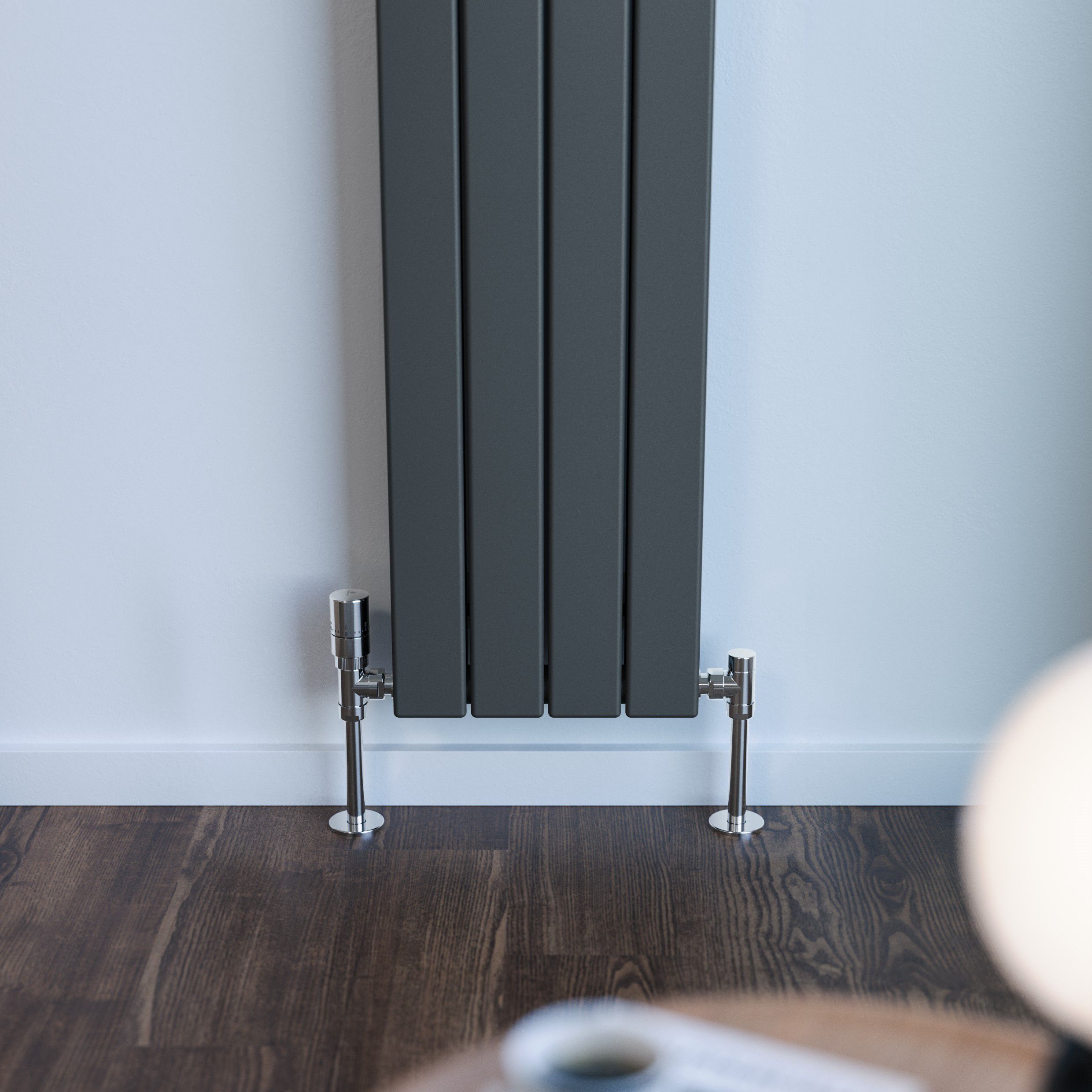 Terma Forte Metallic Grey Hydronic Horizontal or vertical Designer 2776BTU Radiator, (W)292mm x (H)1800mm