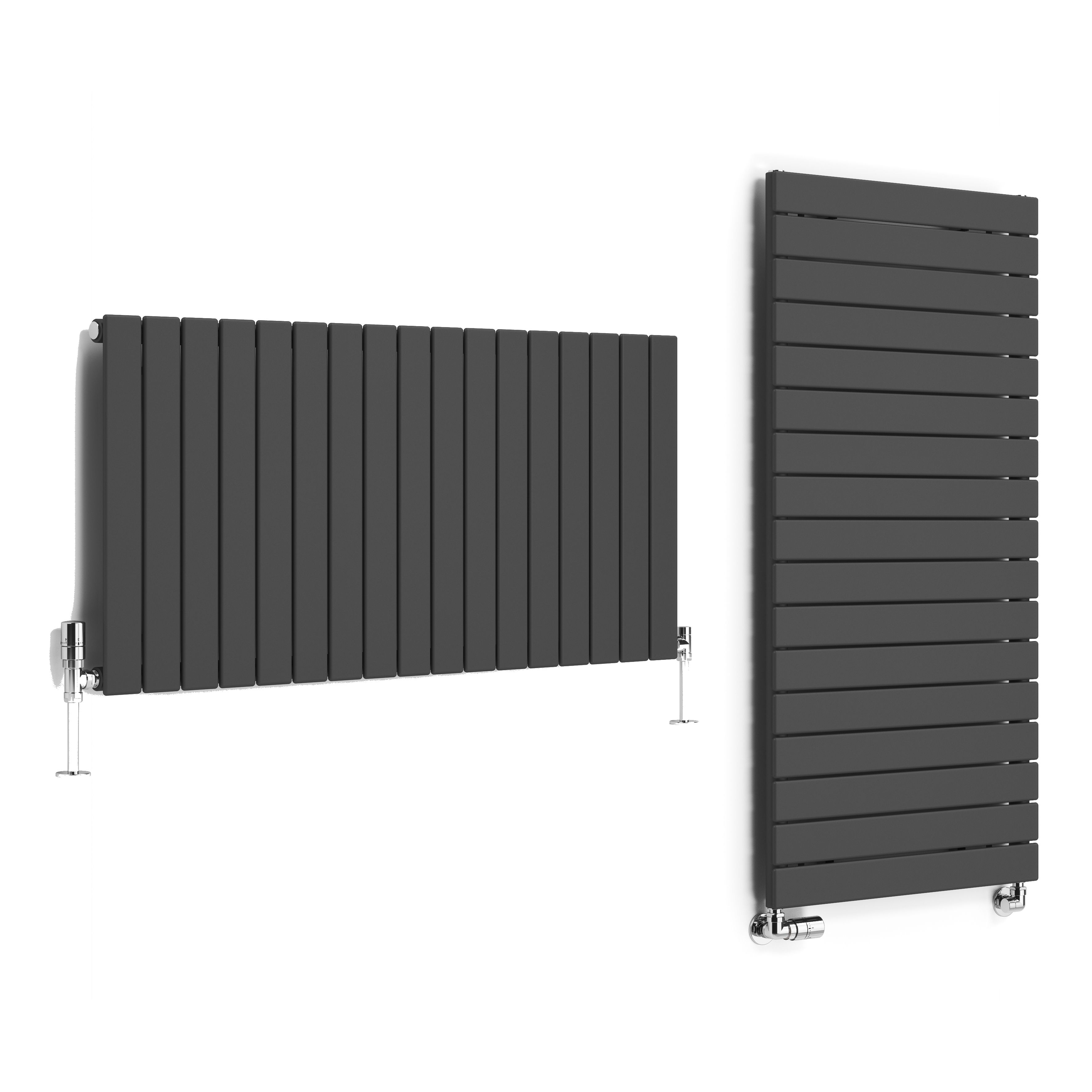 Terma Forte Metallic Grey Hydronic Horizontal or vertical Designer 2939BTU Radiator, (W)1254mm x (H)600mm
