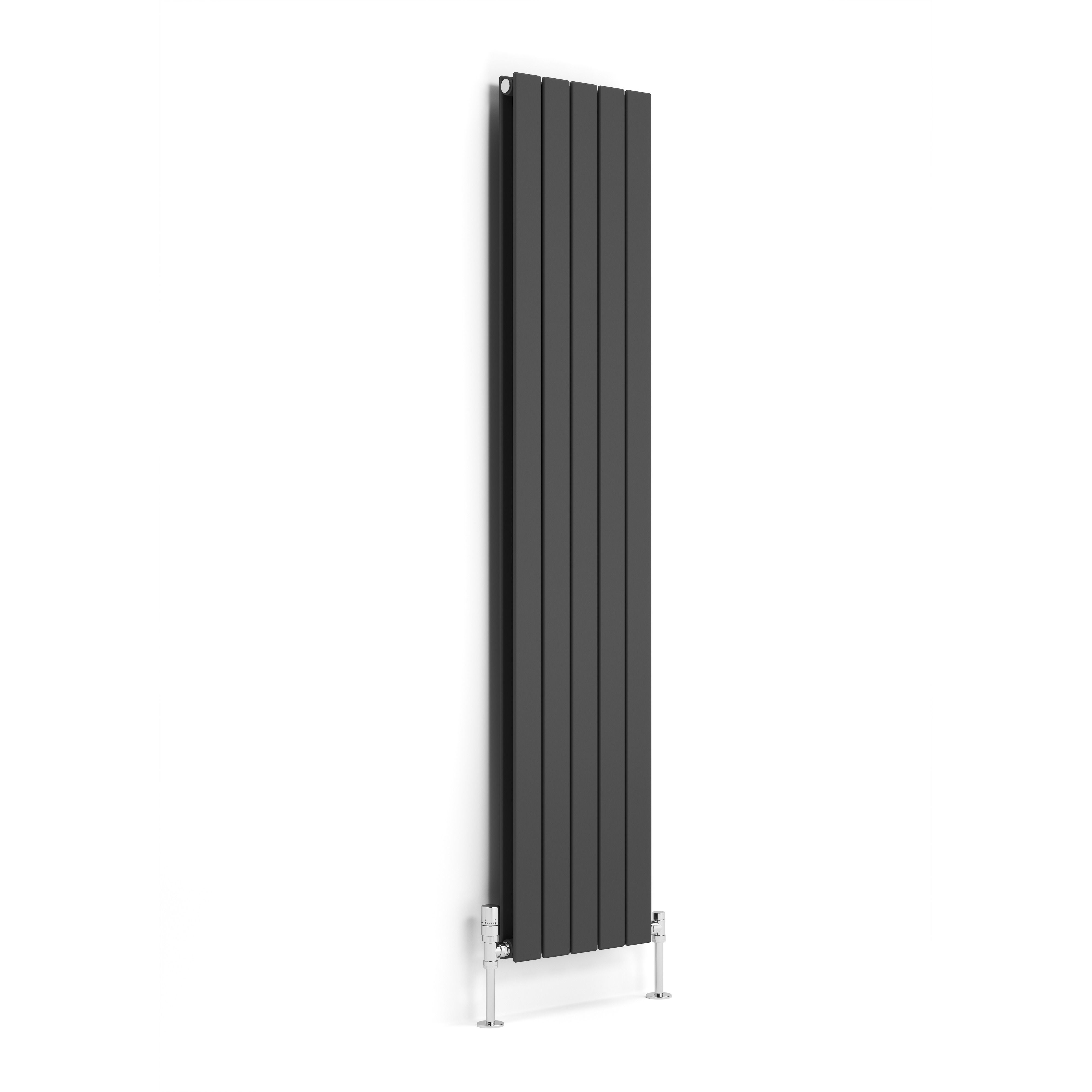 Terma Forte Metallic Grey Hydronic Horizontal or vertical Designer 3471BTU Radiator, (W)366mm x (H)1800mm
