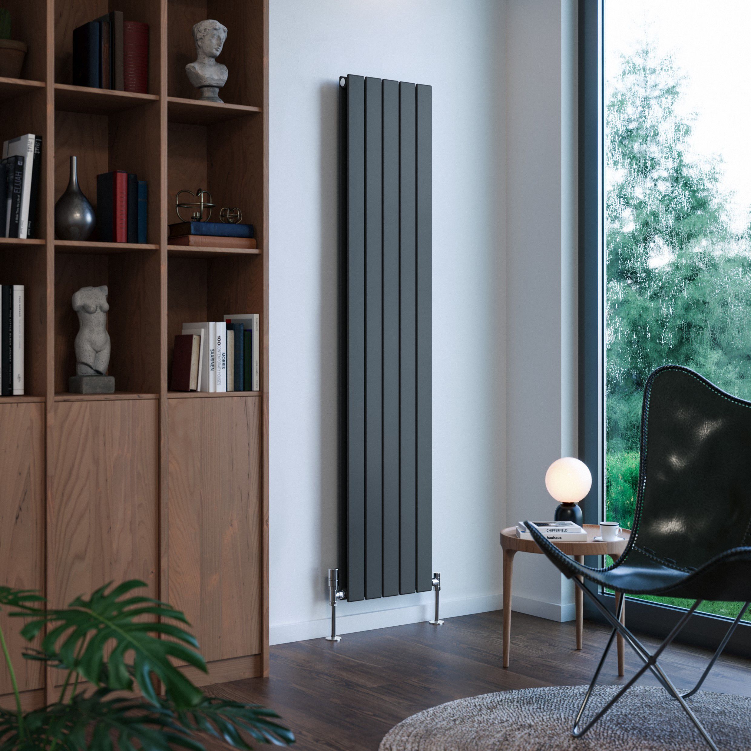 Terma Forte Metallic Grey Hydronic Horizontal or vertical Designer 3471BTU Radiator, (W)366mm x (H)1800mm
