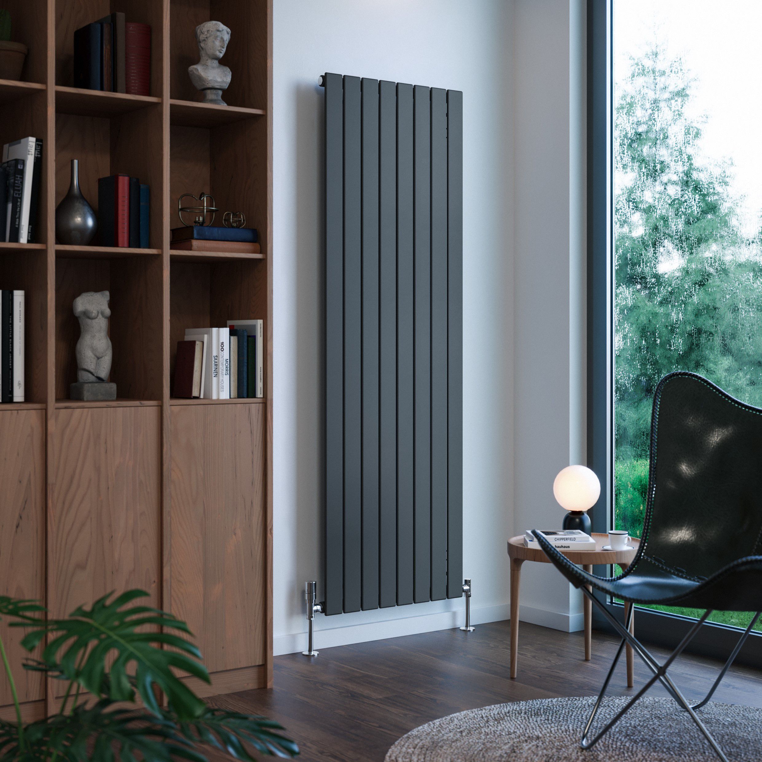 Terma Forte Metallic Grey Hydronic Horizontal or vertical Designer 3560BTU Radiator, (W)588mm x (H)1800mm