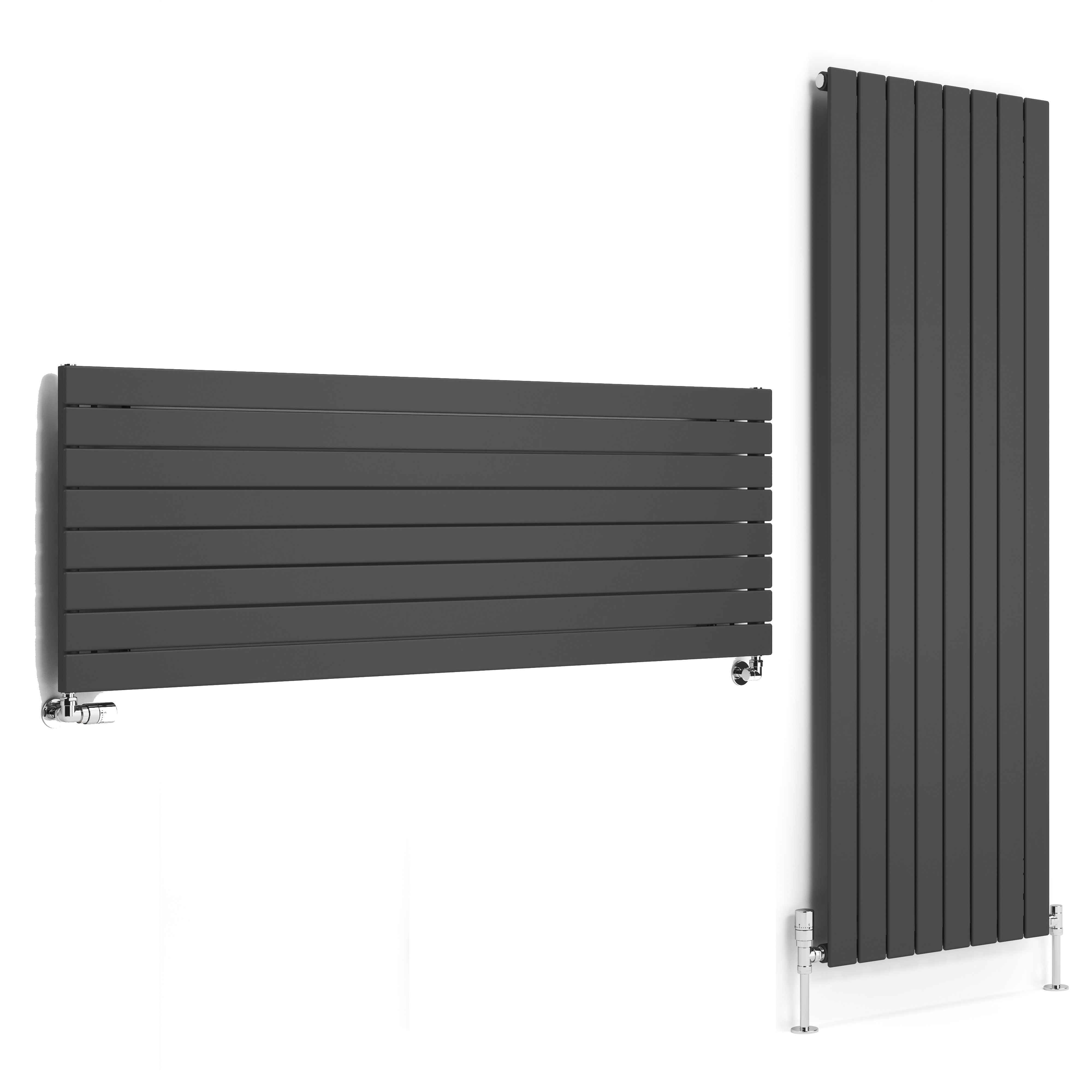 Terma Forte Metallic Grey Hydronic Horizontal or vertical Designer 3560BTU Radiator, (W)588mm x (H)1800mm