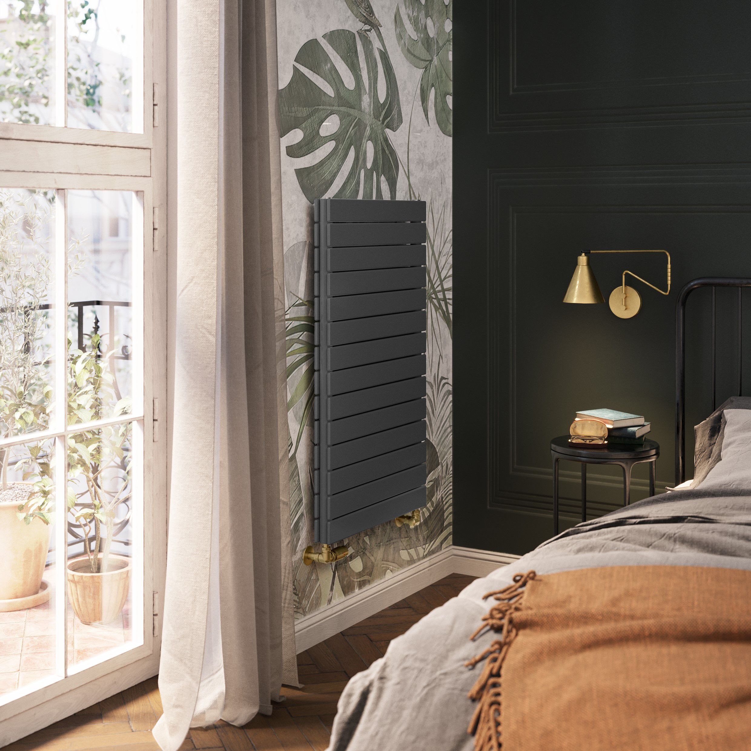Terma Forte Metallic Grey Hydronic Horizontal or vertical Designer 3696BTU Radiator, (W)1032mm x (H)600mm
