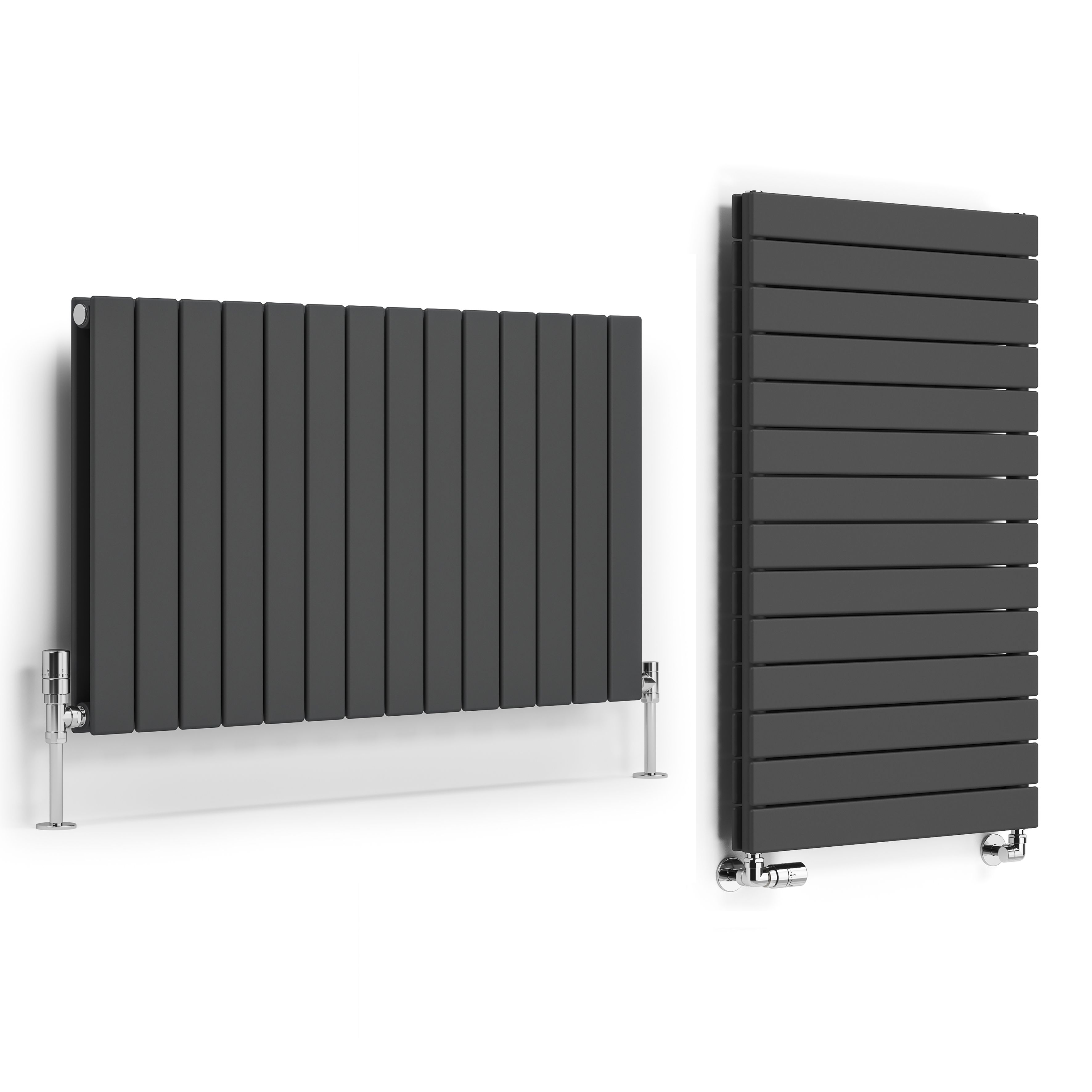 Terma Forte Metallic Grey Hydronic Horizontal or vertical Designer 3696BTU Radiator, (W)1032mm x (H)600mm