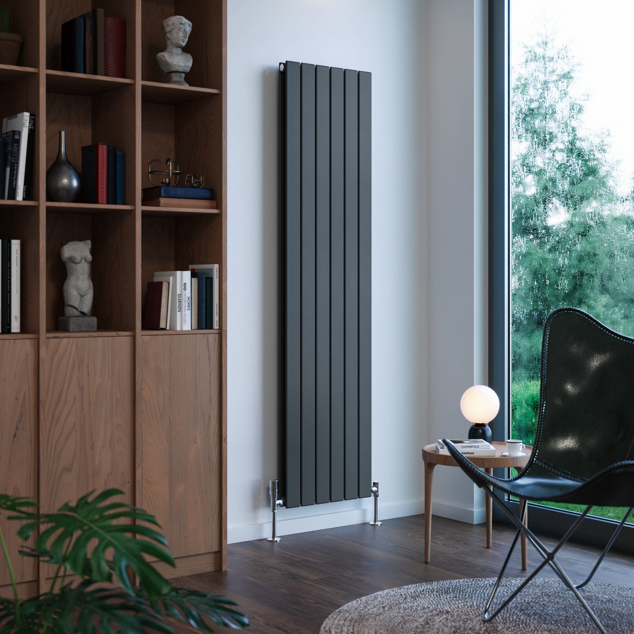 Terma Forte Metallic Grey Hydronic Horizontal or vertical Designer 4167BTU Radiator, (W)440mm x (H)1800mm