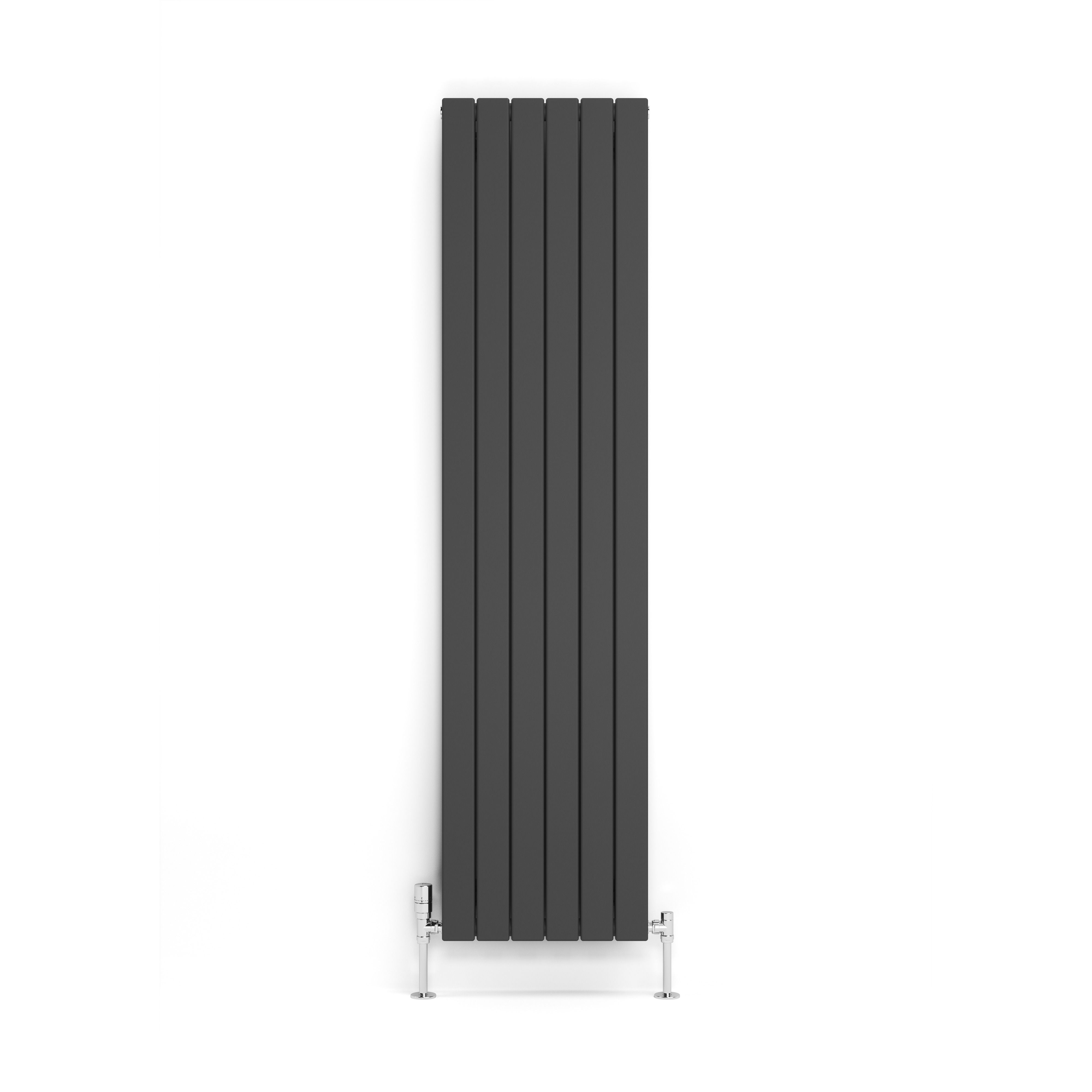 Terma Forte Metallic Grey Hydronic Horizontal or vertical Designer 4167BTU Radiator, (W)440mm x (H)1800mm