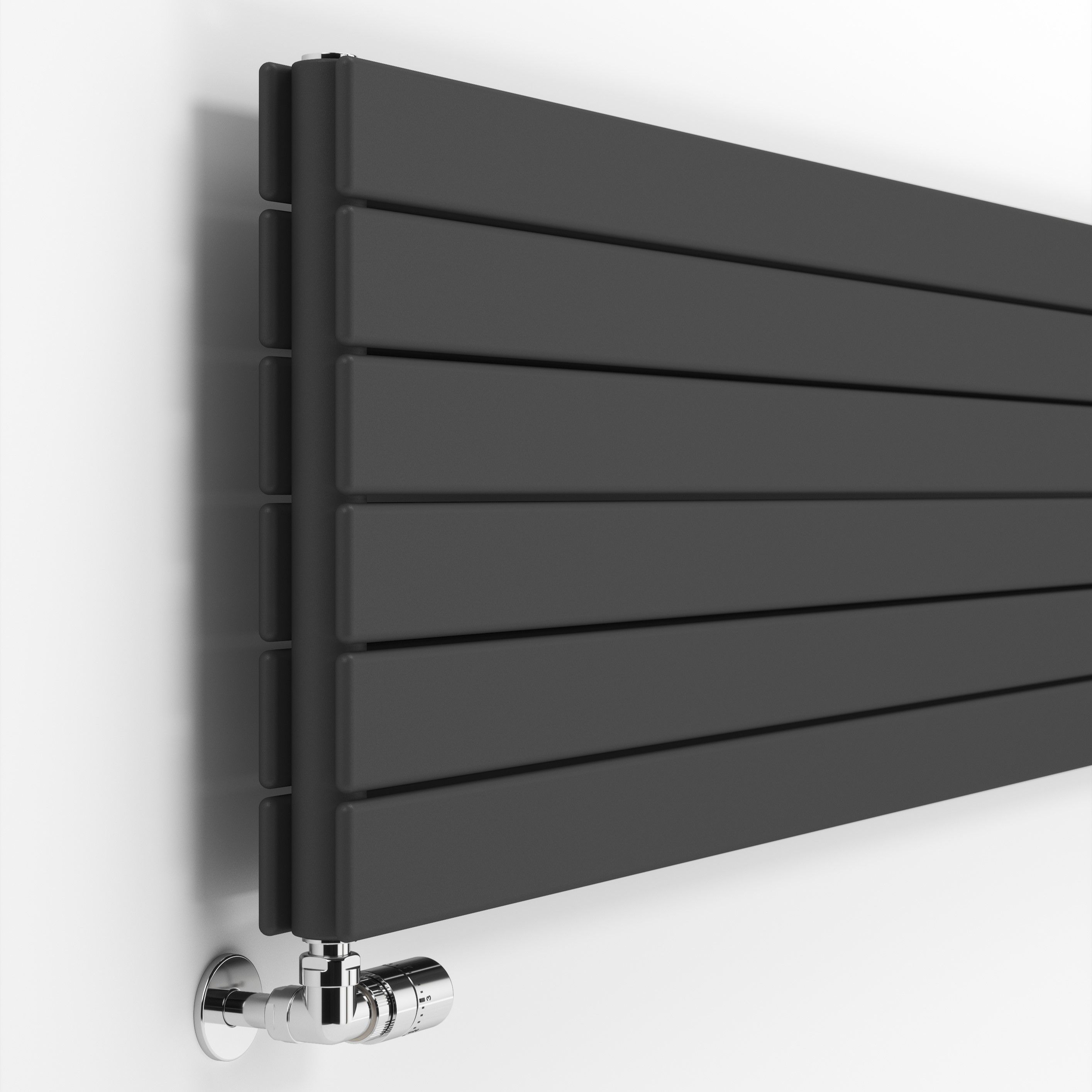 Terma Forte Metallic Grey Hydronic Horizontal or vertical Designer 4167BTU Radiator, (W)440mm x (H)1800mm