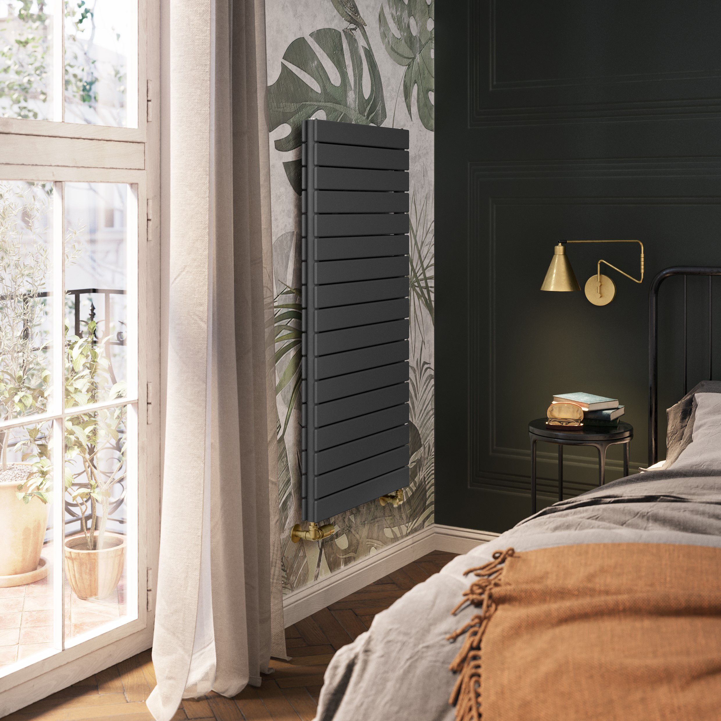 Terma Forte Metallic Grey Hydronic Horizontal or vertical Designer 4488BTU Radiator, (W)1254mm x (H)600mm