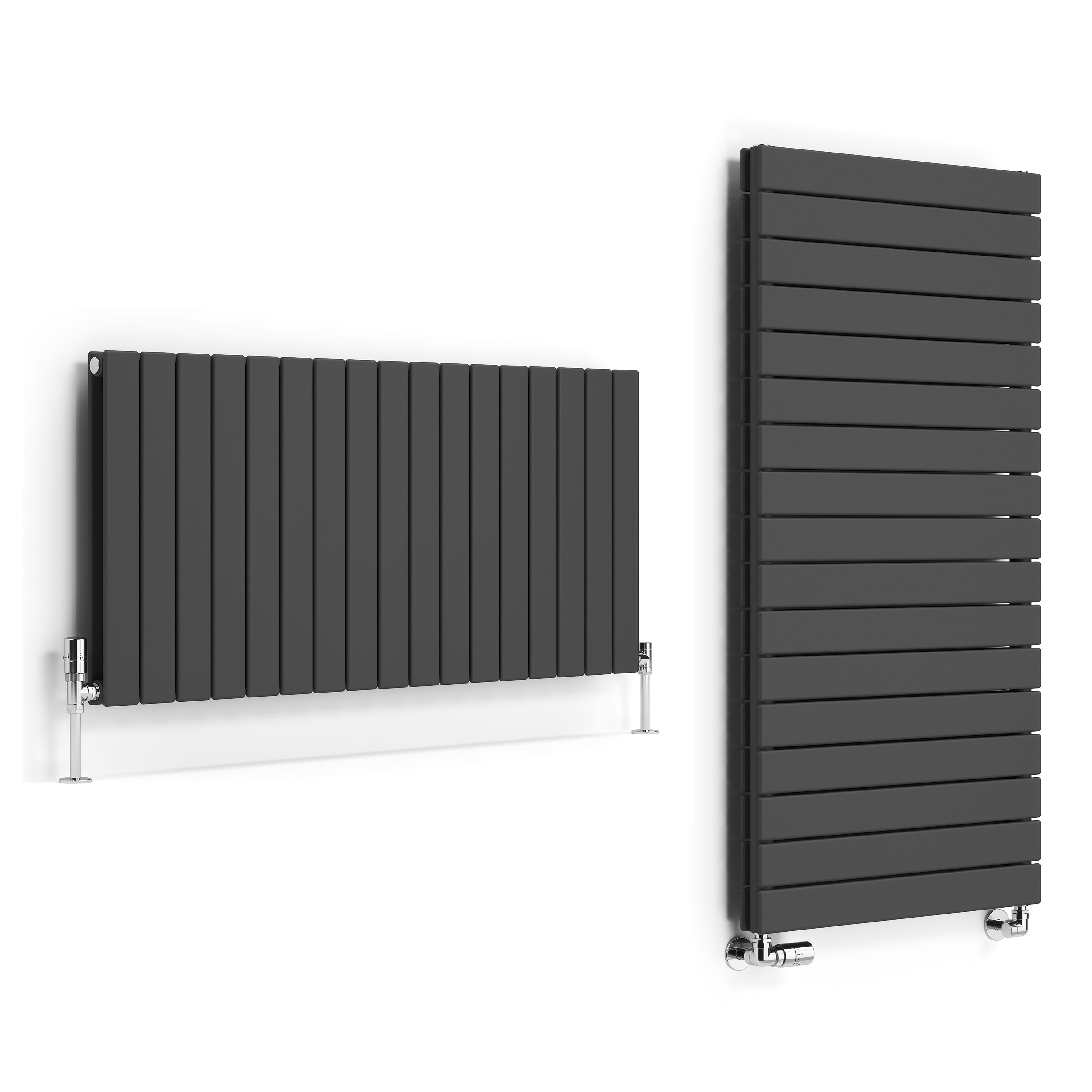 Terma Forte Metallic Grey Hydronic Horizontal or vertical Designer 4488BTU Radiator, (W)1254mm x (H)600mm