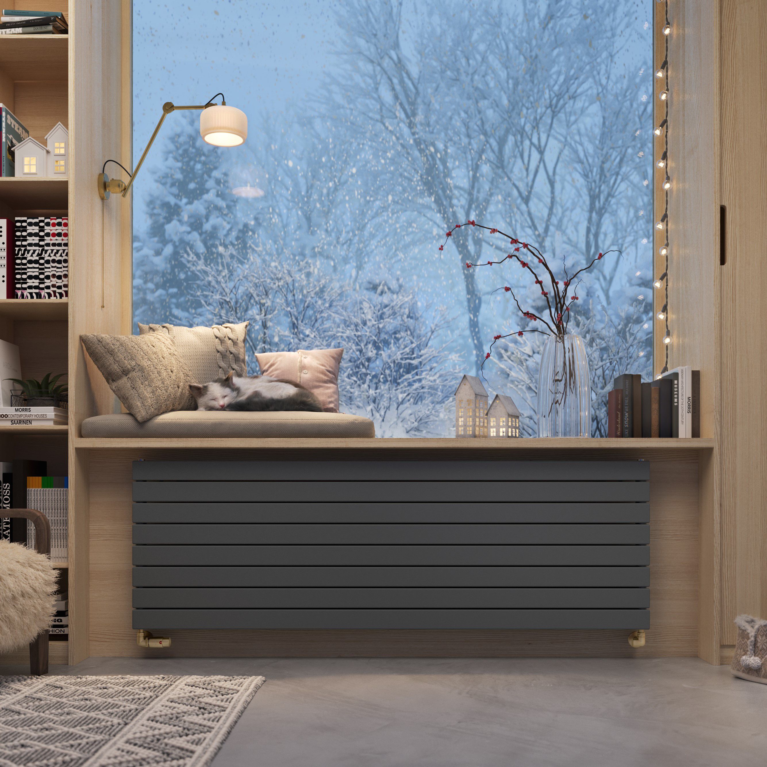 Terma Forte Metallic Grey Hydronic Horizontal or vertical Designer 5555BTU Radiator, (W)588mm x (H)1800mm