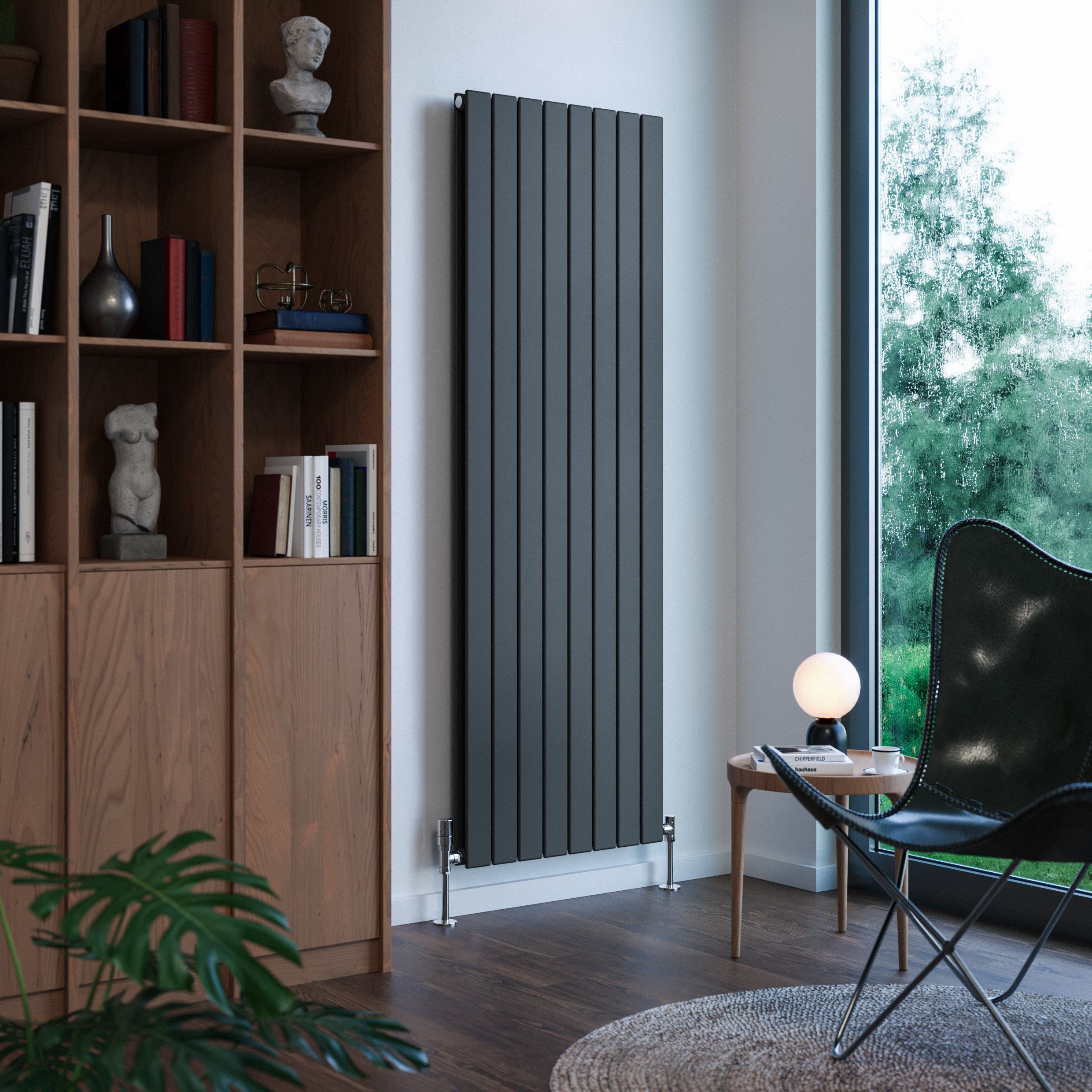 Terma Forte Metallic Grey Hydronic Horizontal or vertical Designer 5555BTU Radiator, (W)588mm x (H)1800mm