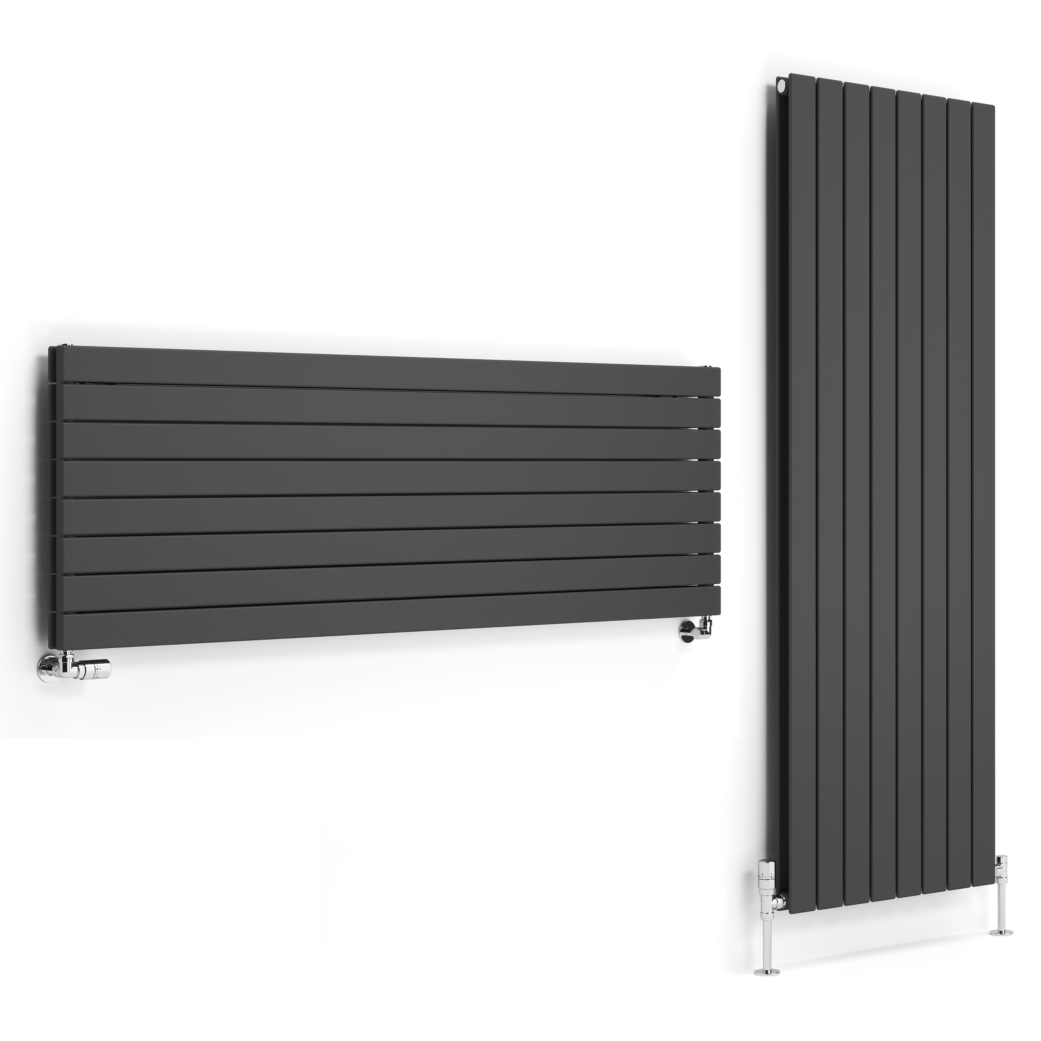 Terma Forte Metallic Grey Hydronic Horizontal or vertical Designer 5555BTU Radiator, (W)588mm x (H)1800mm