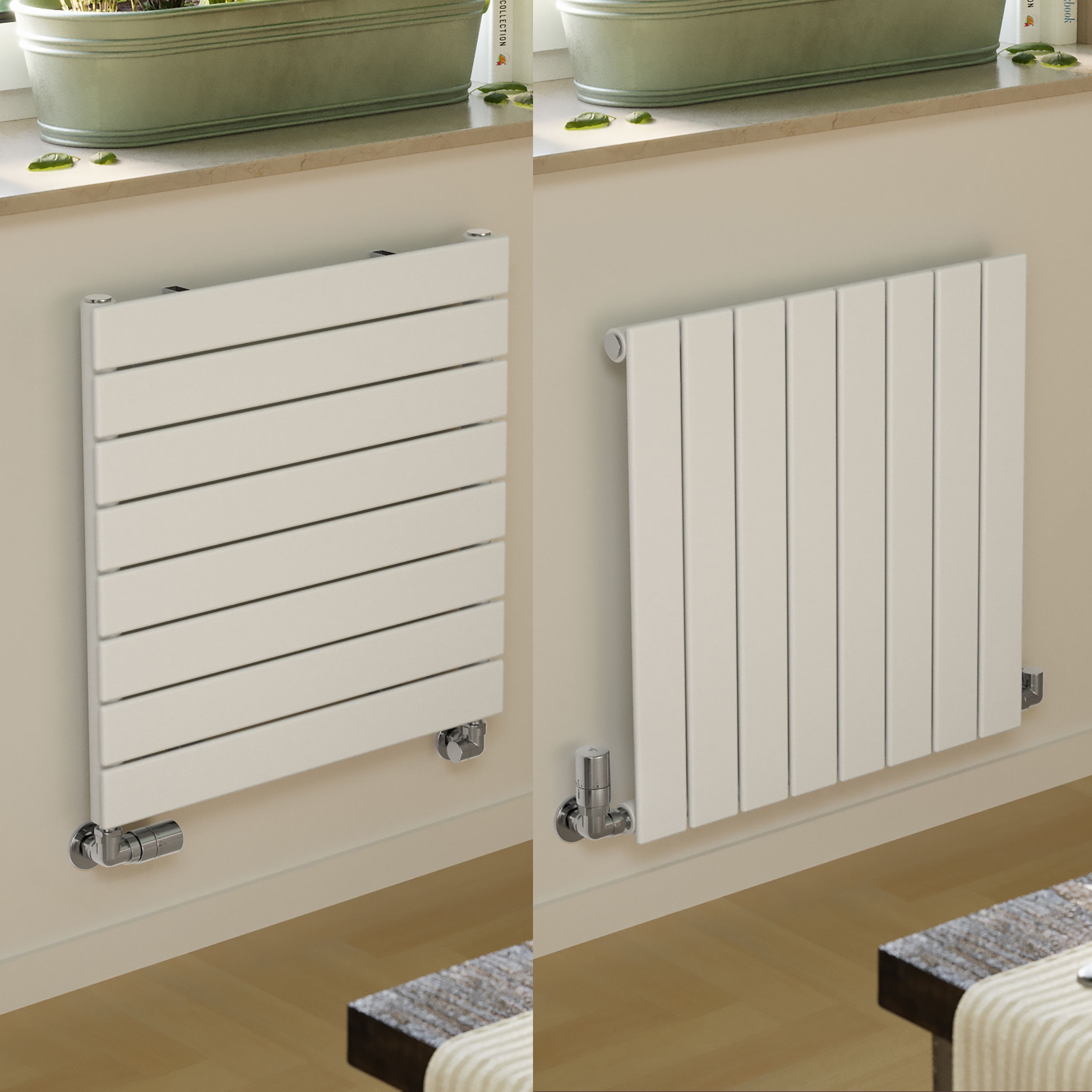 Terma Forte White Hydronic Horizontal or vertical Designer 1384BTU Radiator, (W)588mm x (H)600mm