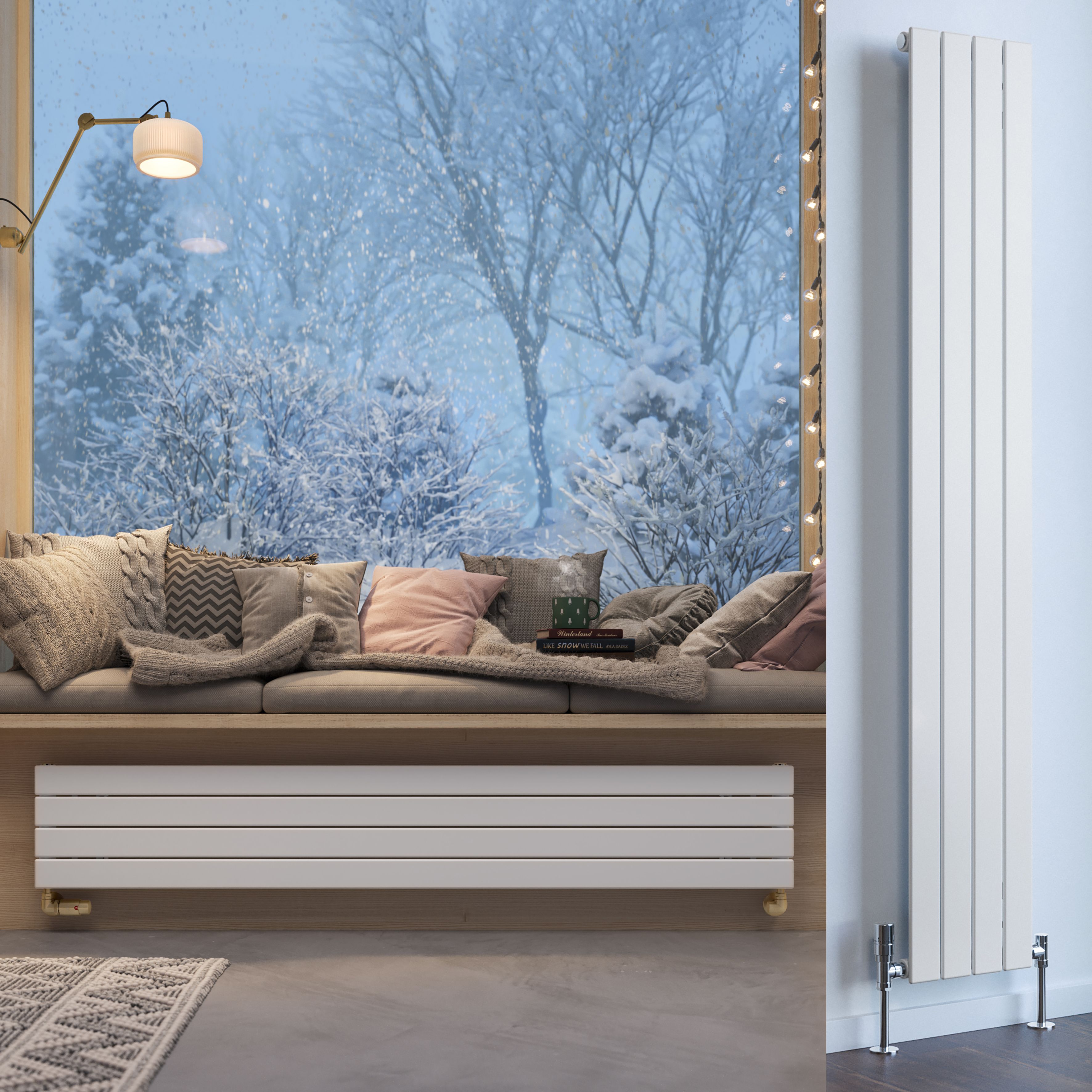 Terma Forte White Hydronic Horizontal or vertical Designer 1780BTU Radiator, (W)292mm x (H)1800mm