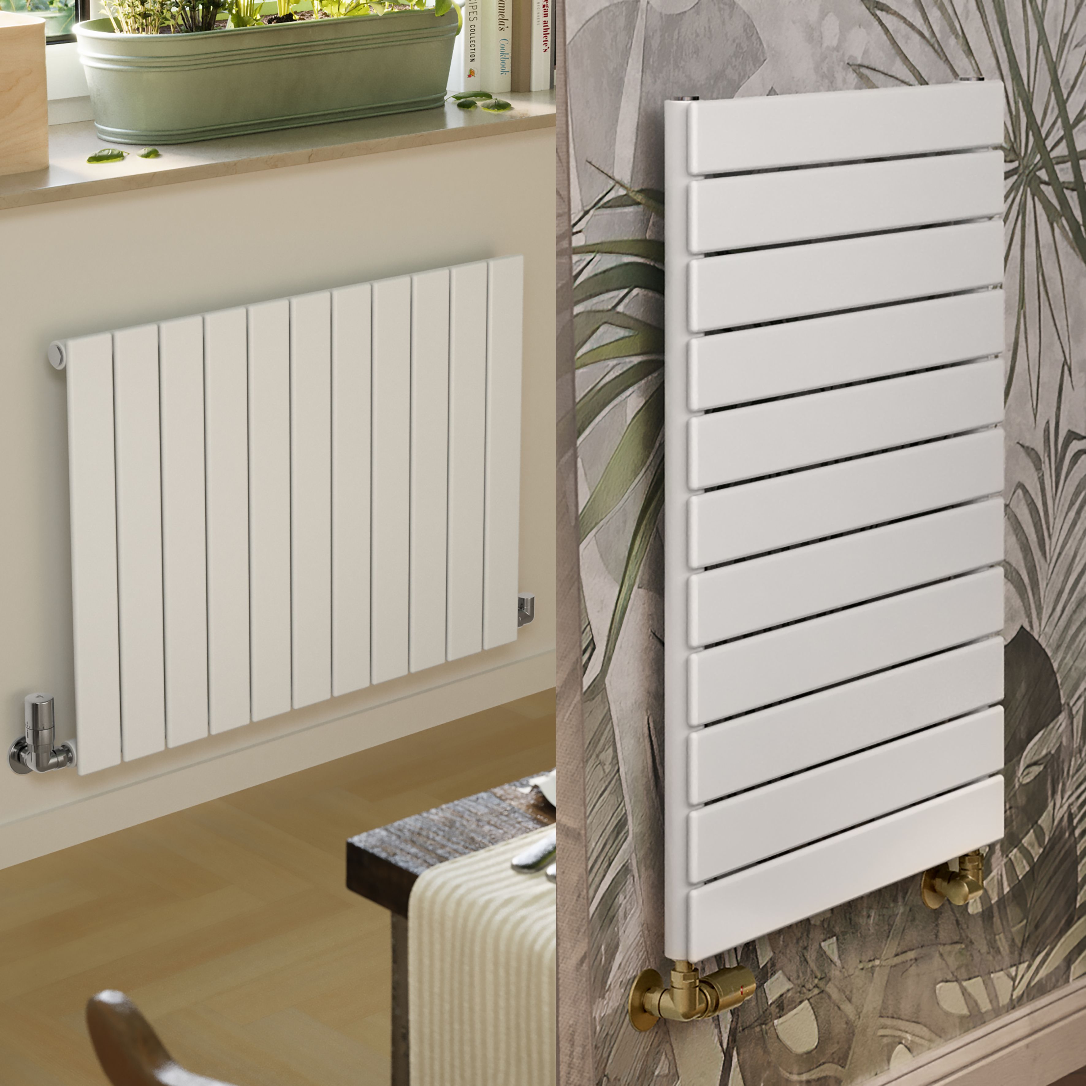 Terma Forte White Hydronic Horizontal or vertical Designer 1903BTU Radiator, (W)810mm x (H)600mm