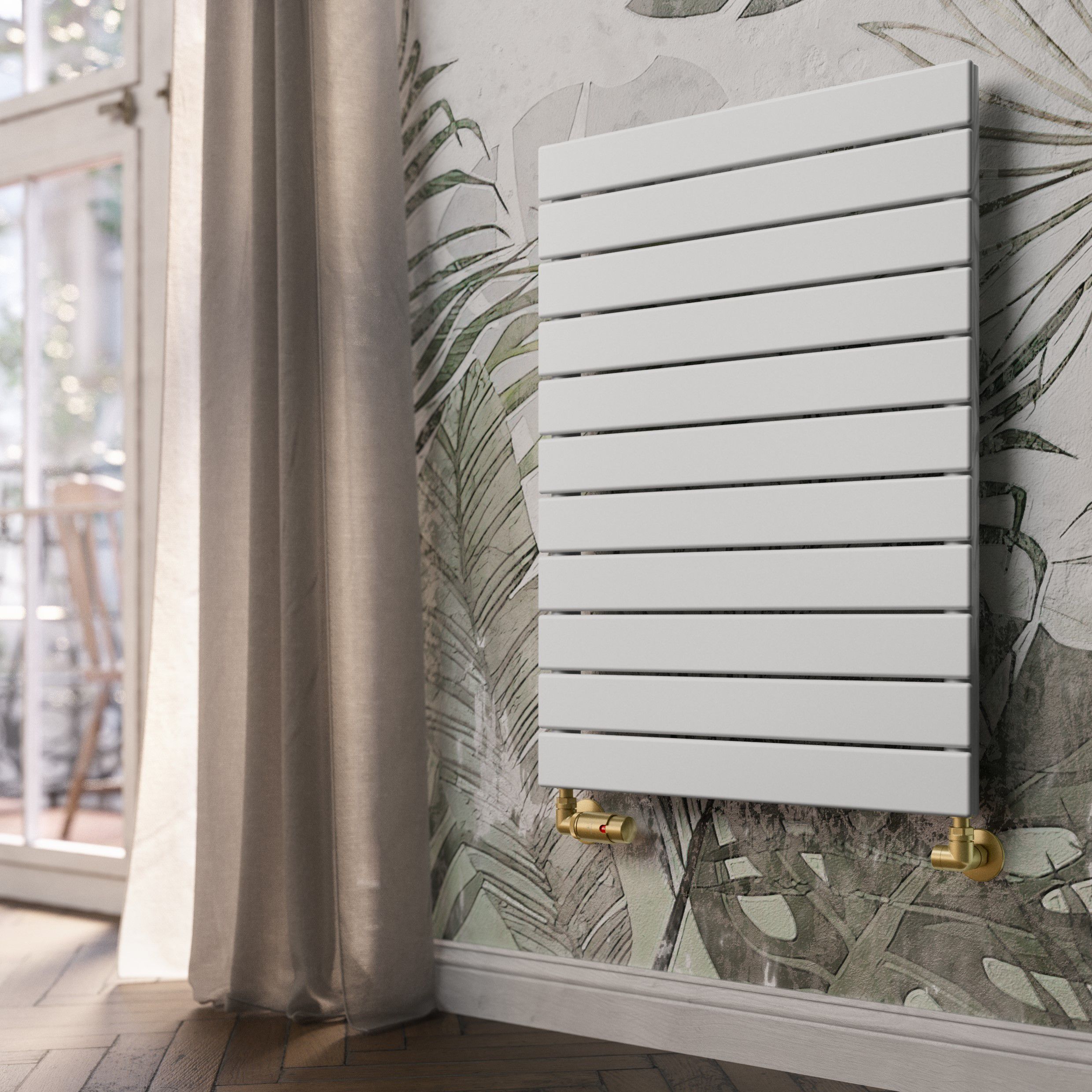 Terma Forte White Hydronic Horizontal or vertical Designer 1903BTU Radiator, (W)810mm x (H)600mm
