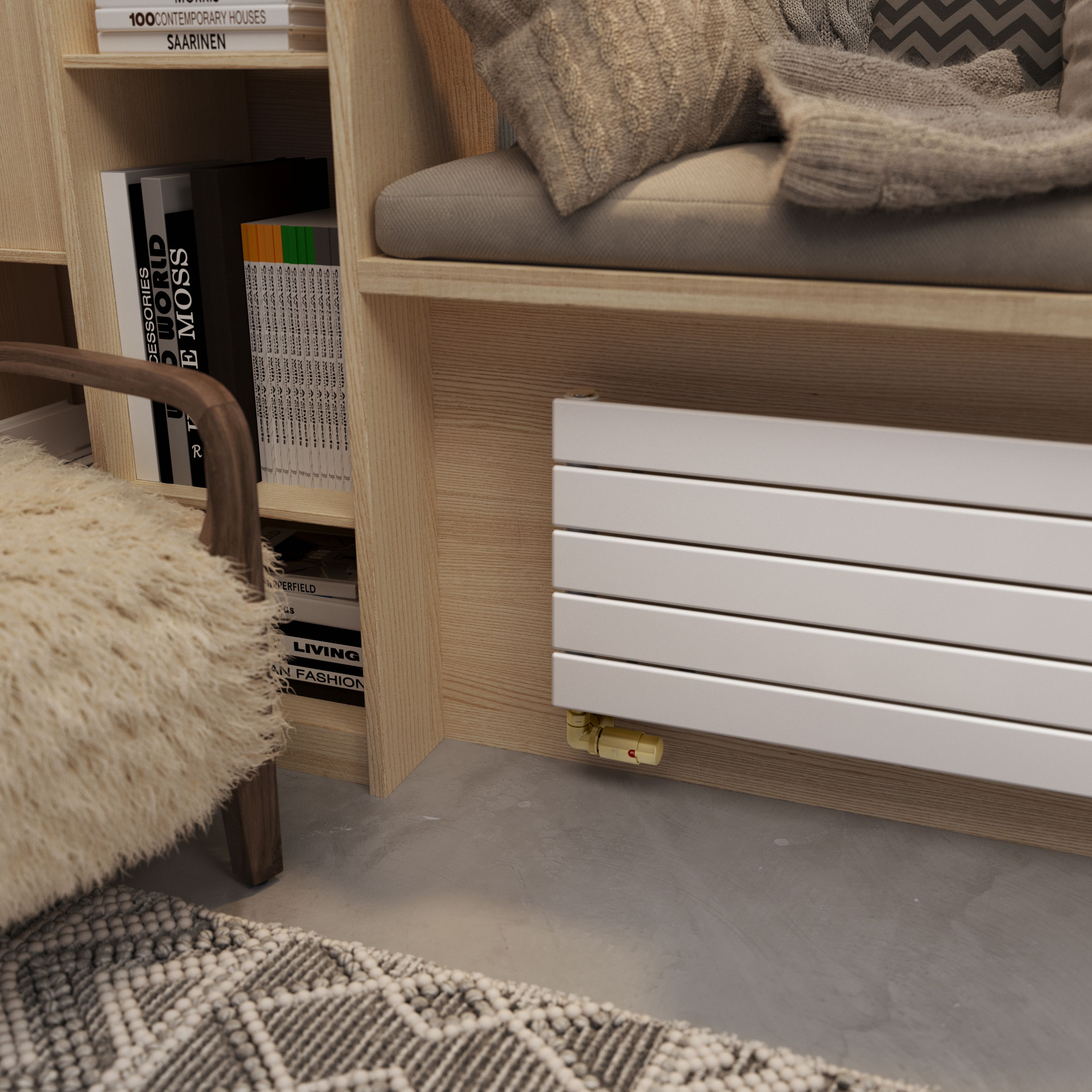Terma Forte White Hydronic Horizontal or vertical Designer 2223BTU Radiator, (W)366mm x (H)1800mm
