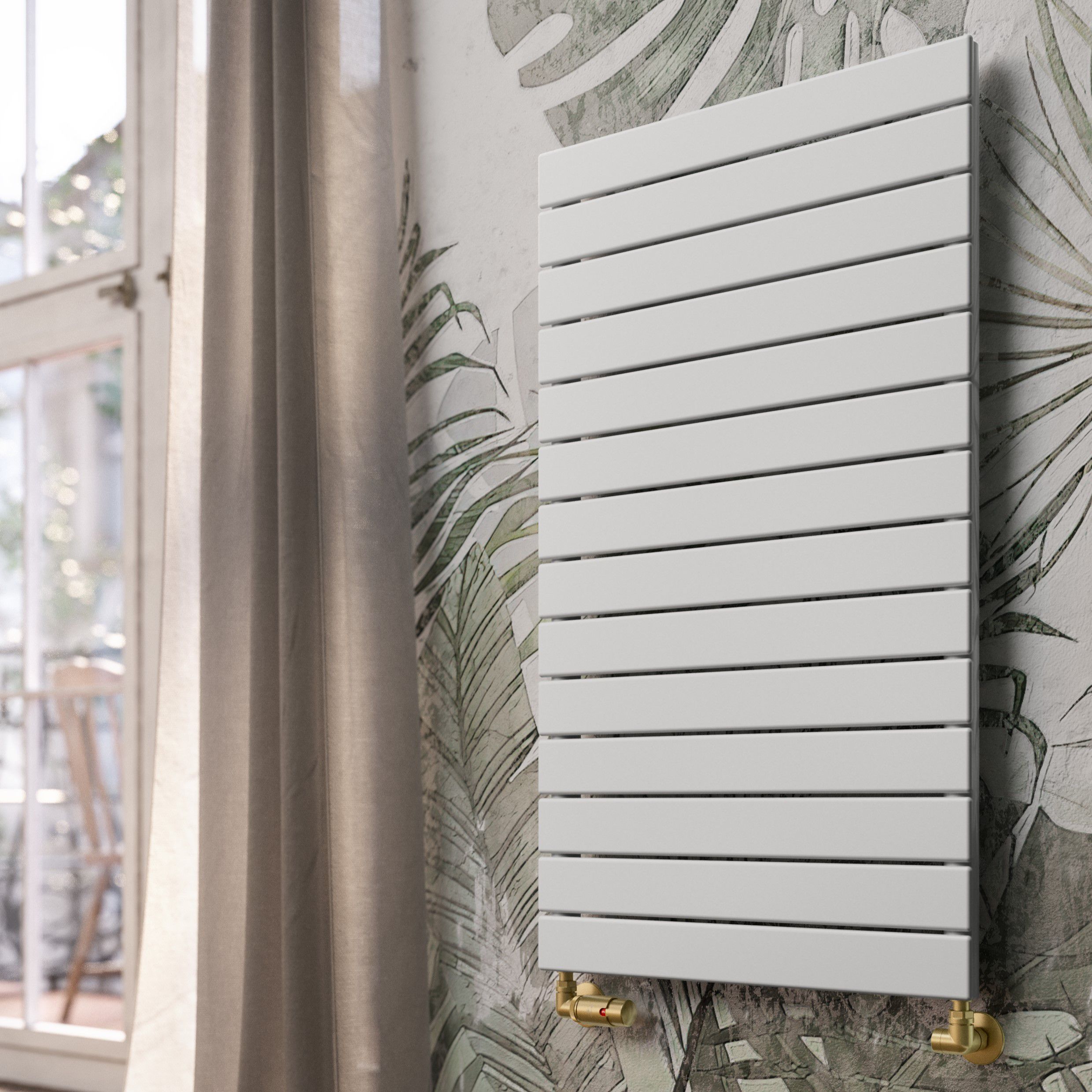 Terma Forte White Hydronic Horizontal or vertical Designer 2425BTU Radiator, (W)1032mm x (H)600mm
