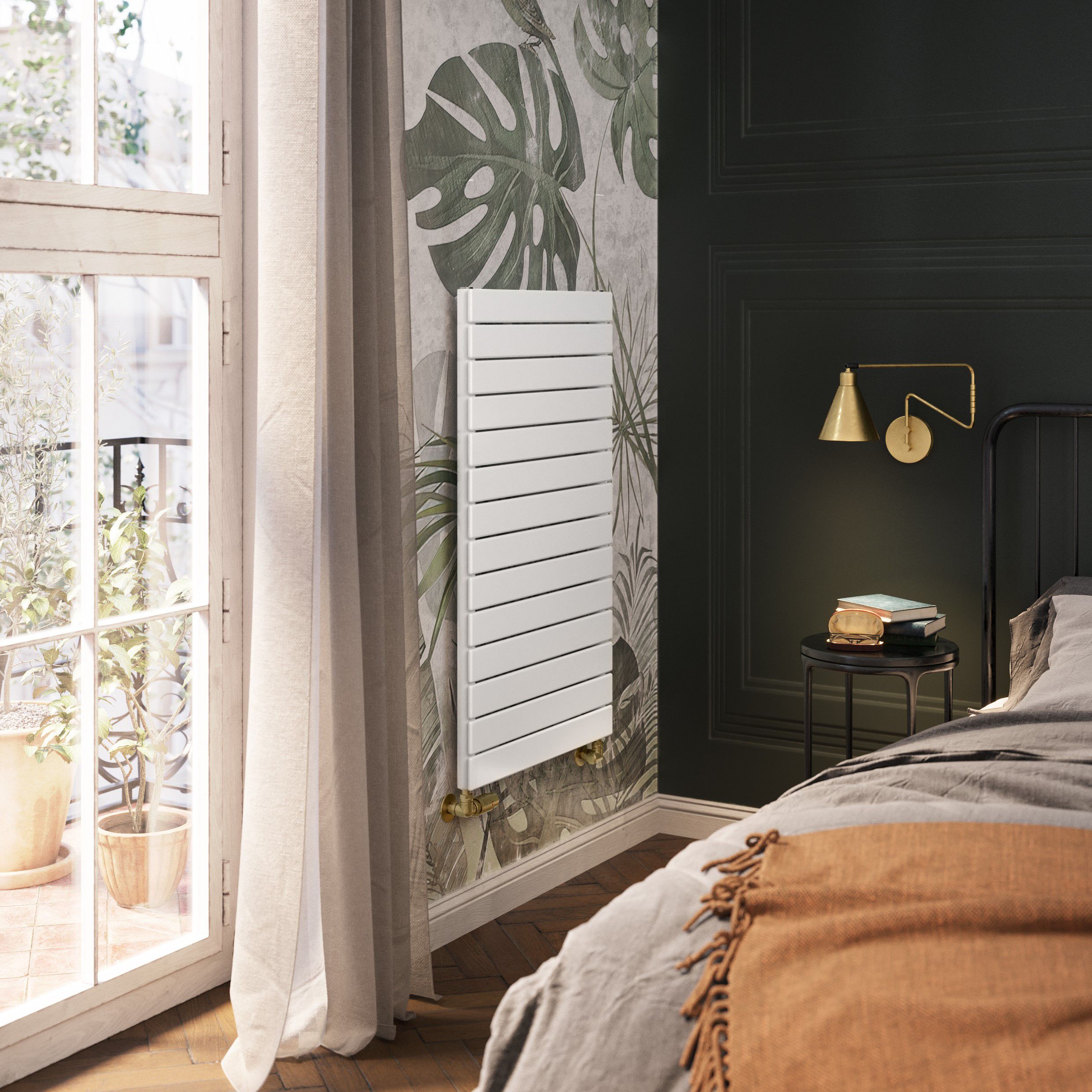 Terma Forte White Hydronic Horizontal or vertical Designer 2425BTU Radiator, (W)1032mm x (H)600mm