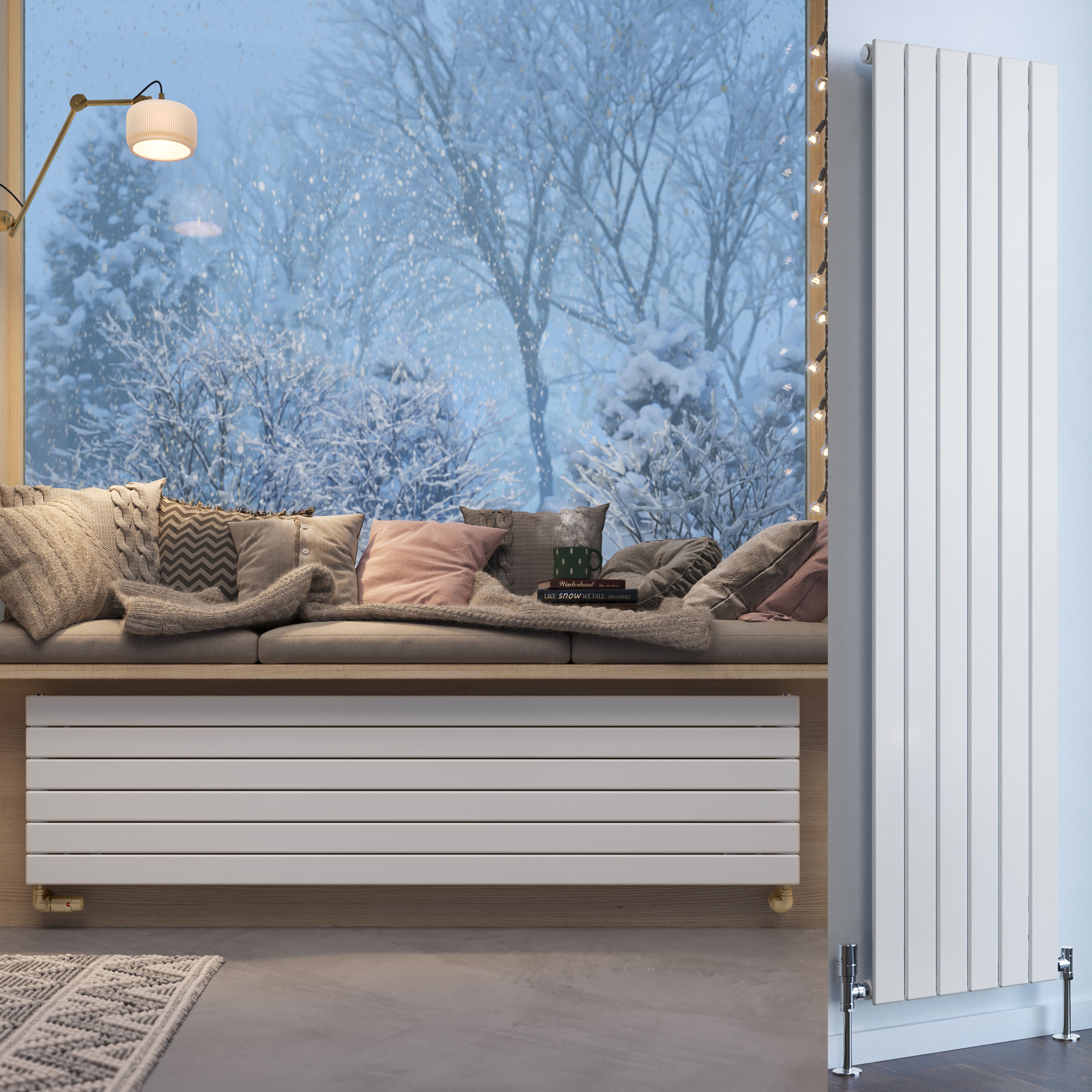 Terma Forte White Hydronic Horizontal or vertical Designer 2667BTU Radiator, (W)440mm x (H)1800mm
