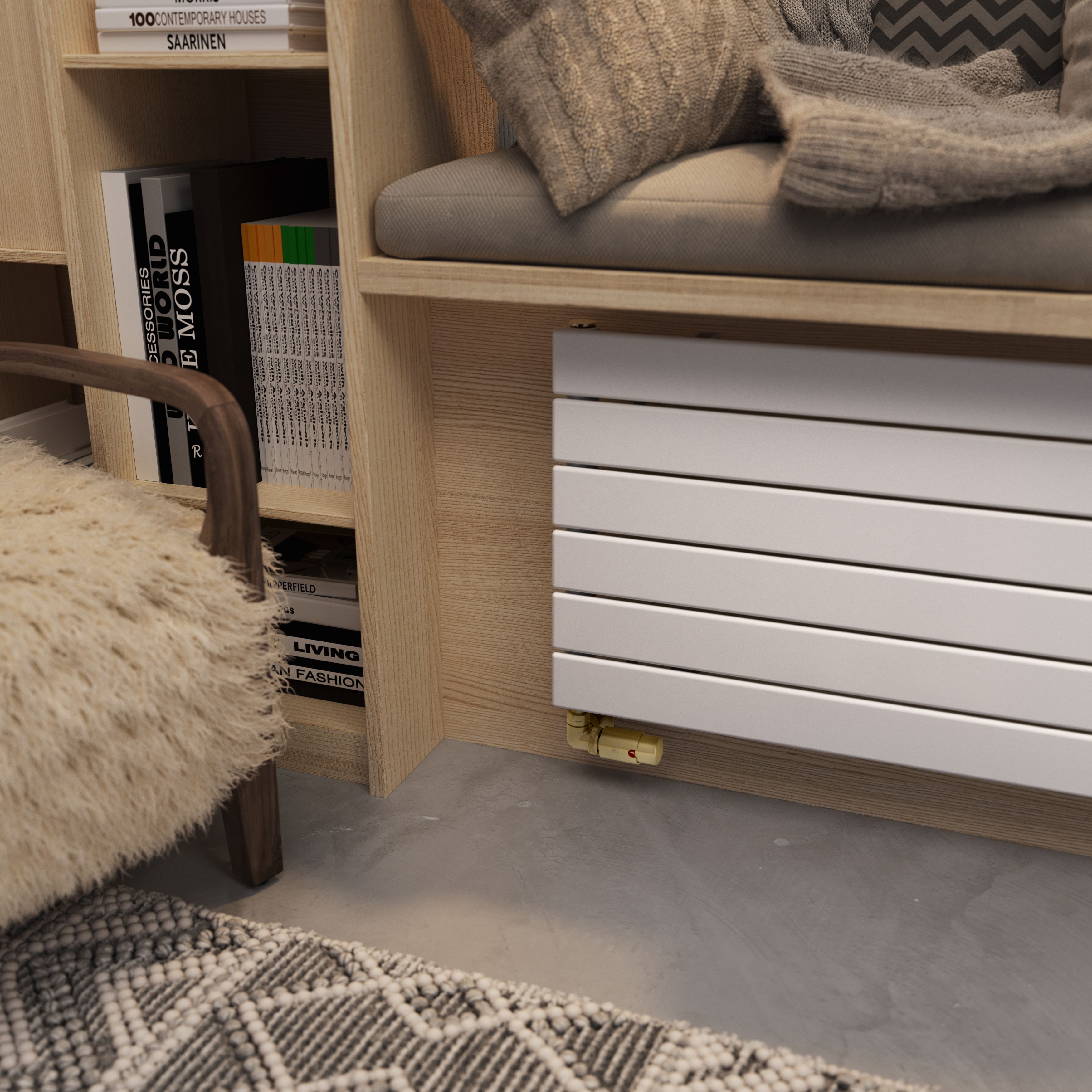 Terma Forte White Hydronic Horizontal or vertical Designer 2667BTU Radiator, (W)440mm x (H)1800mm