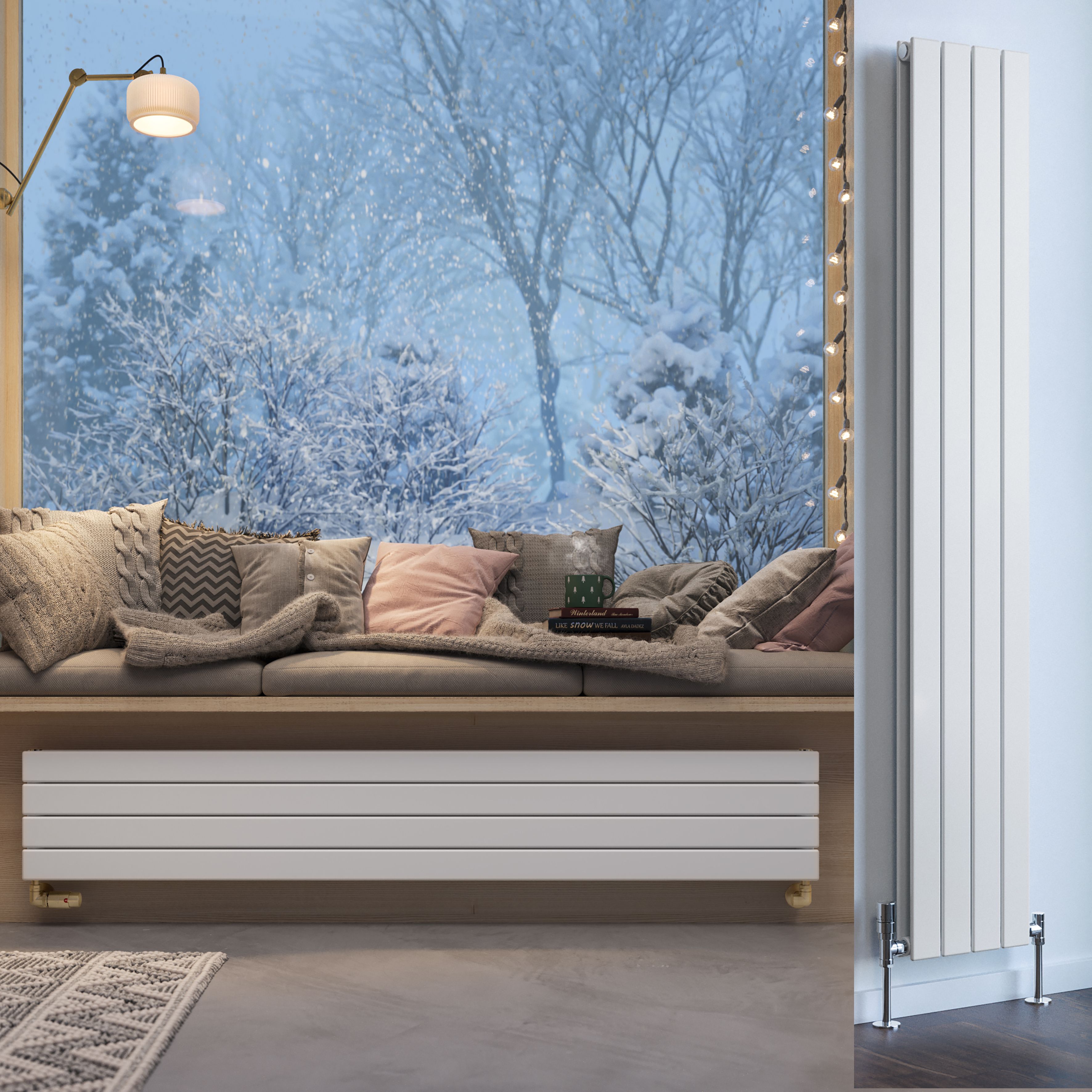 Terma Forte White Hydronic Horizontal or vertical Designer 2776BTU Radiator, (W)292mm x (H)1800mm