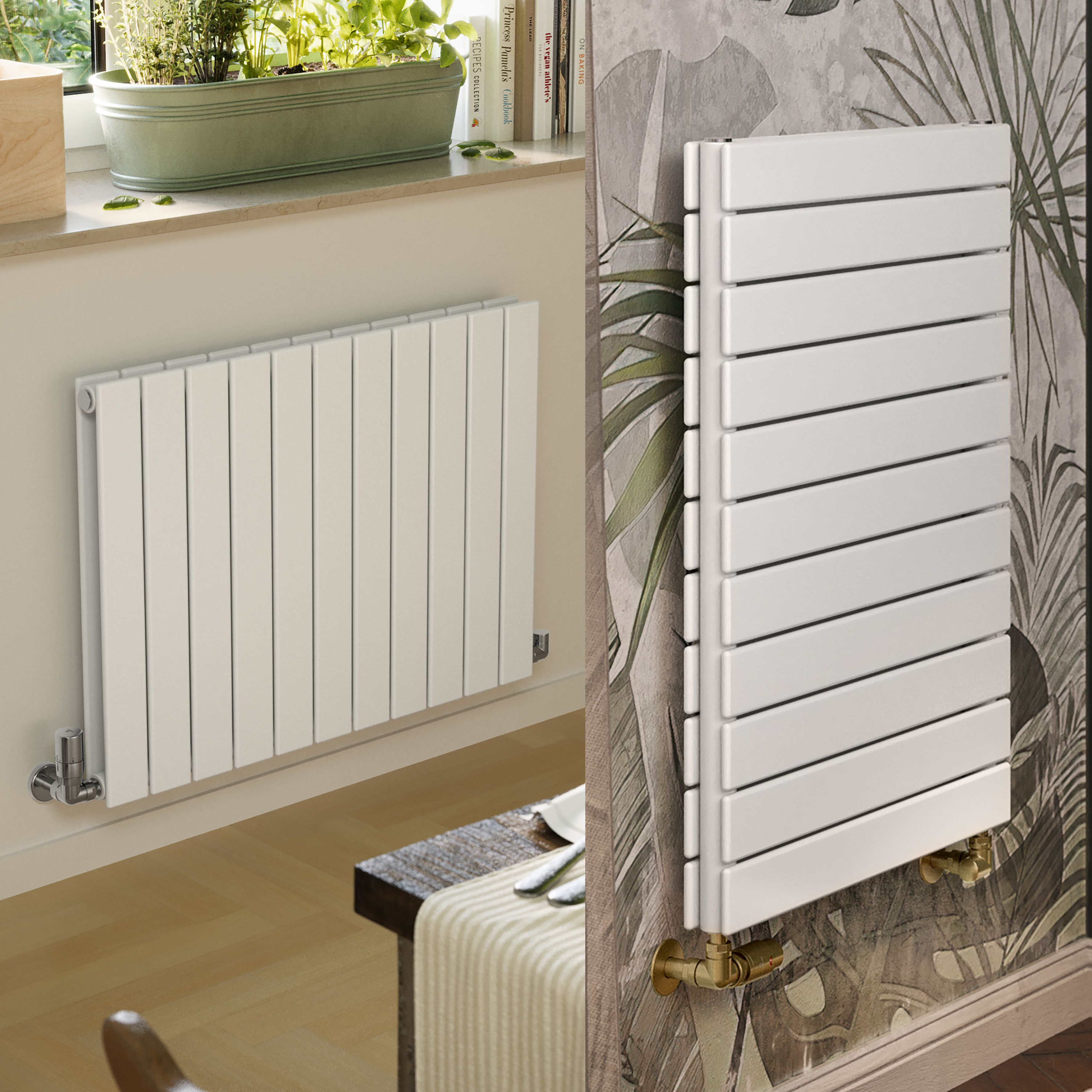 Terma Forte White Hydronic Horizontal or vertical Designer 2905BTU Radiator, (W)810mm x (H)600mm