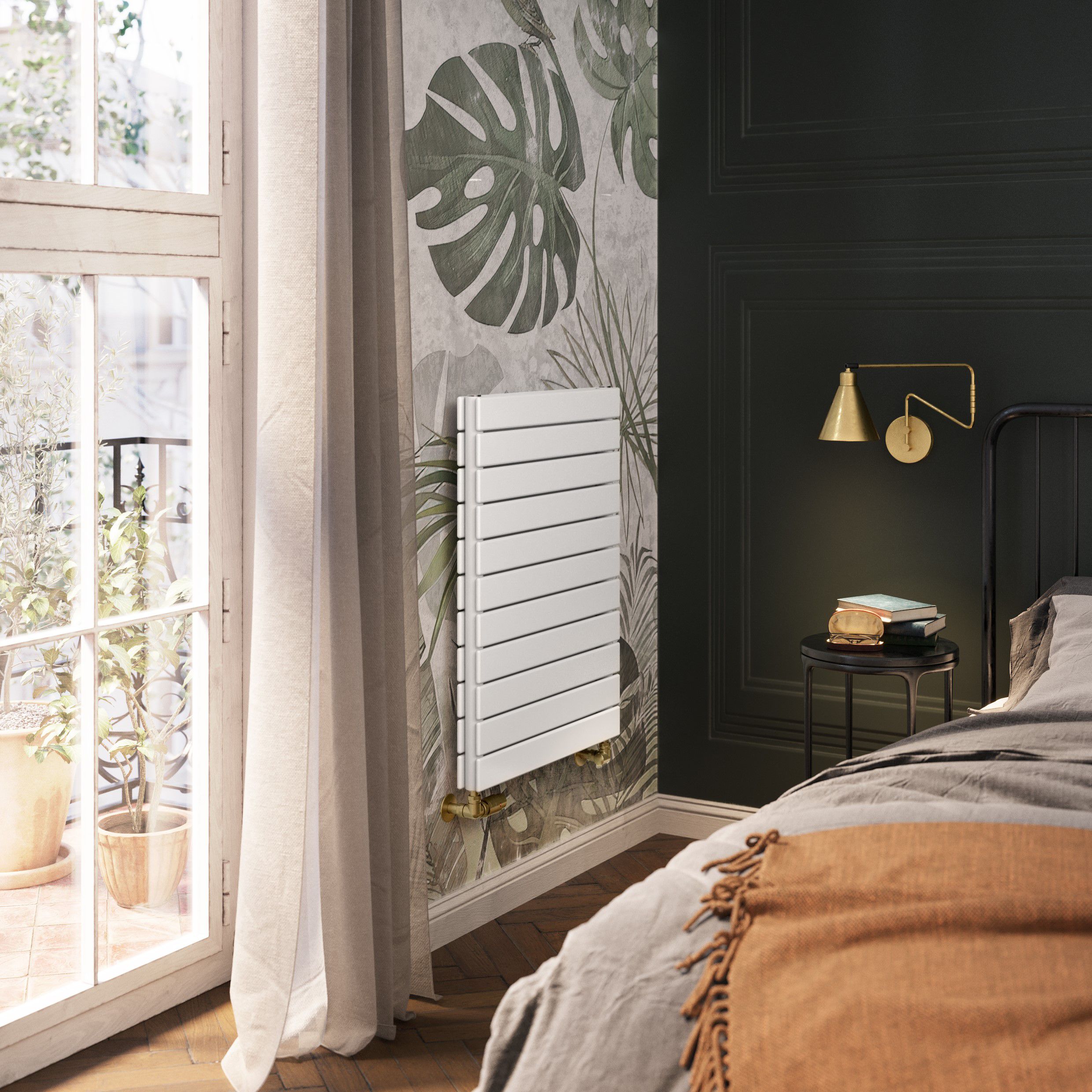 Terma Forte White Hydronic Horizontal or vertical Designer 2905BTU Radiator, (W)810mm x (H)600mm