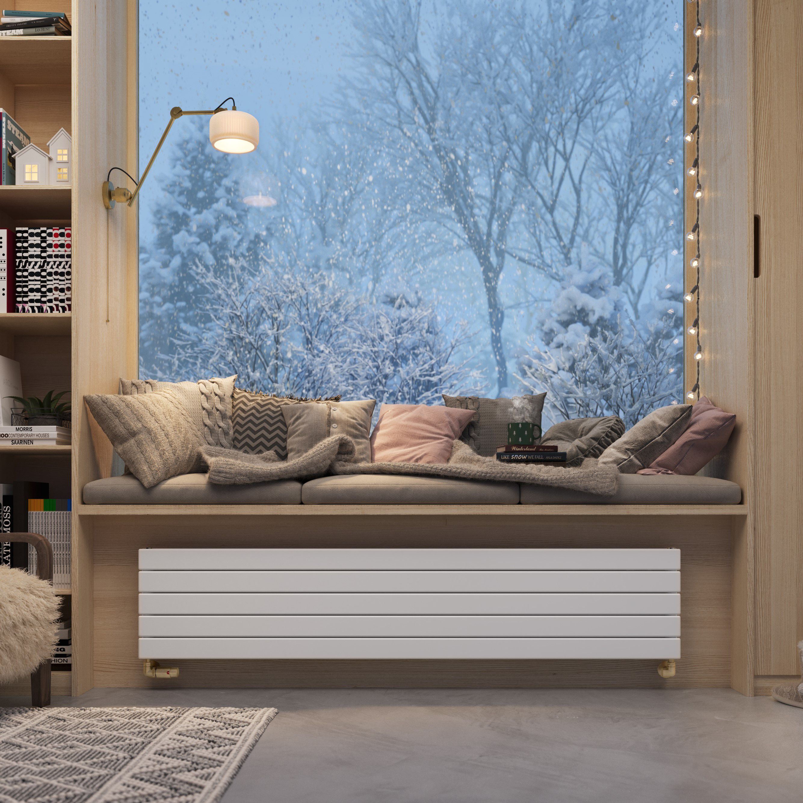 Terma Forte White Hydronic Horizontal or vertical Designer 3471BTU Radiator, (W)366mm x (H)1800mm