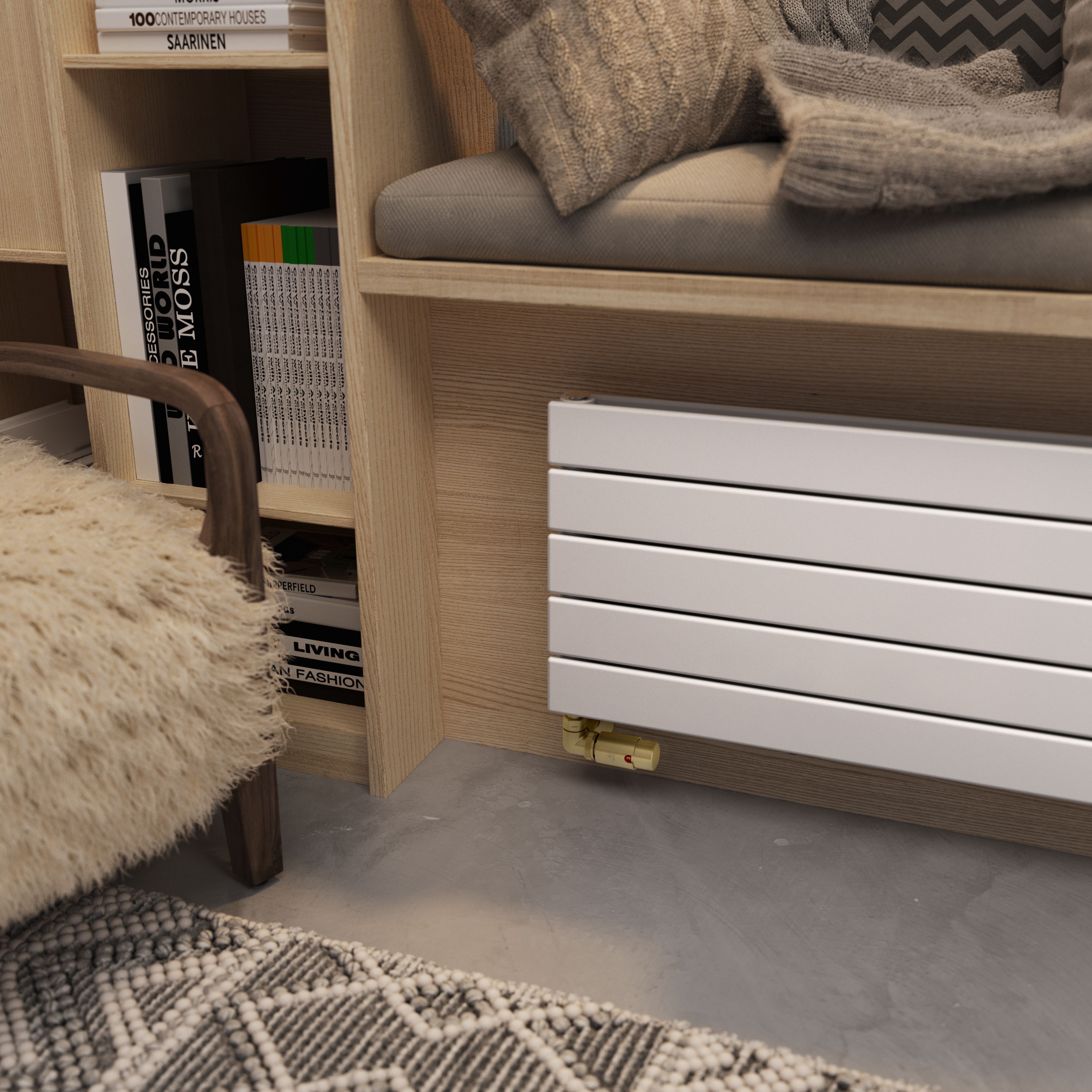 Terma Forte White Hydronic Horizontal or vertical Designer 3471BTU Radiator, (W)366mm x (H)1800mm