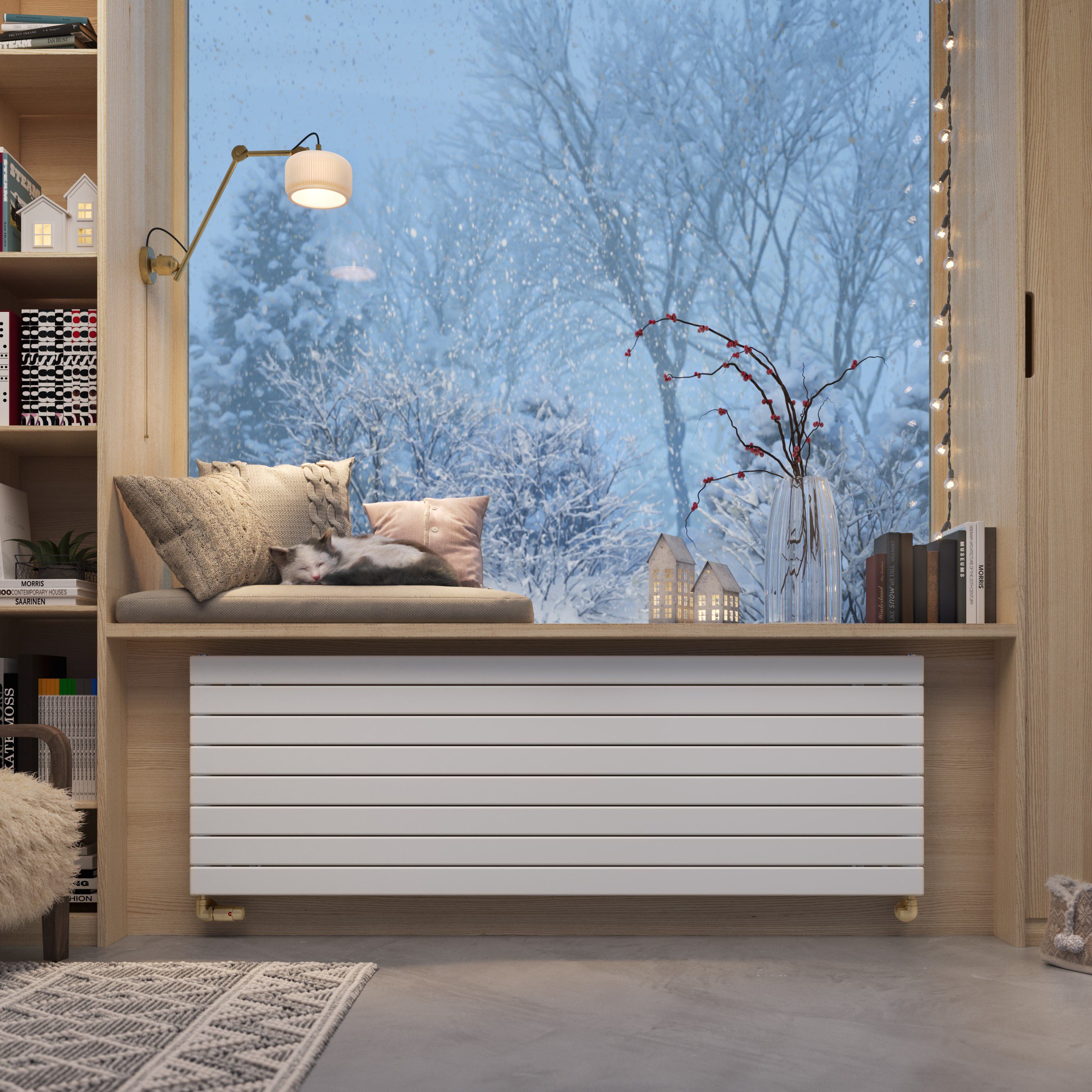 Terma Forte White Hydronic Horizontal or vertical Designer 3560BTU Radiator, (W)588mm x (H)1800mm