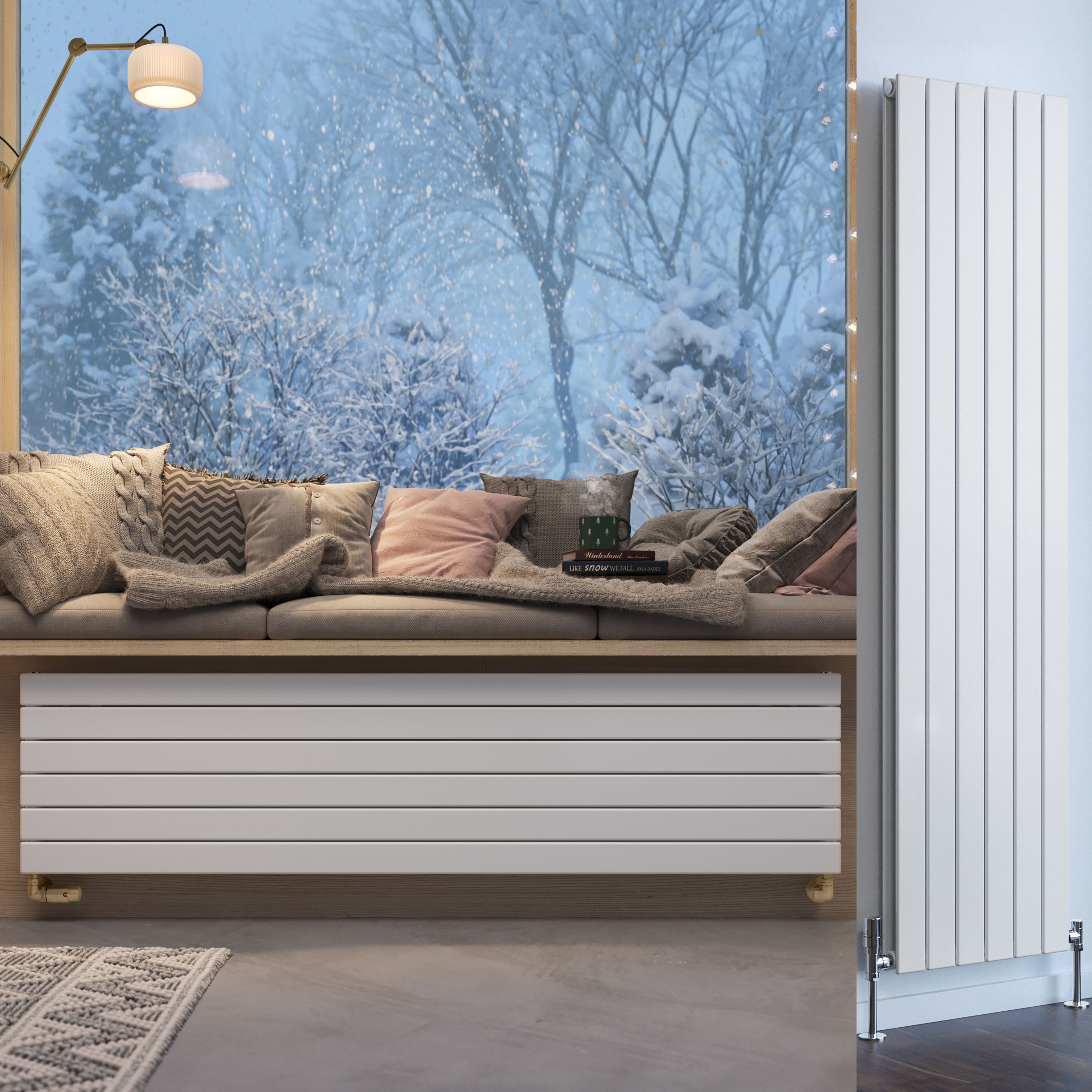 Terma Forte White Hydronic Horizontal or vertical Designer 4167BTU Radiator, (W)440mm x (H)1800mm