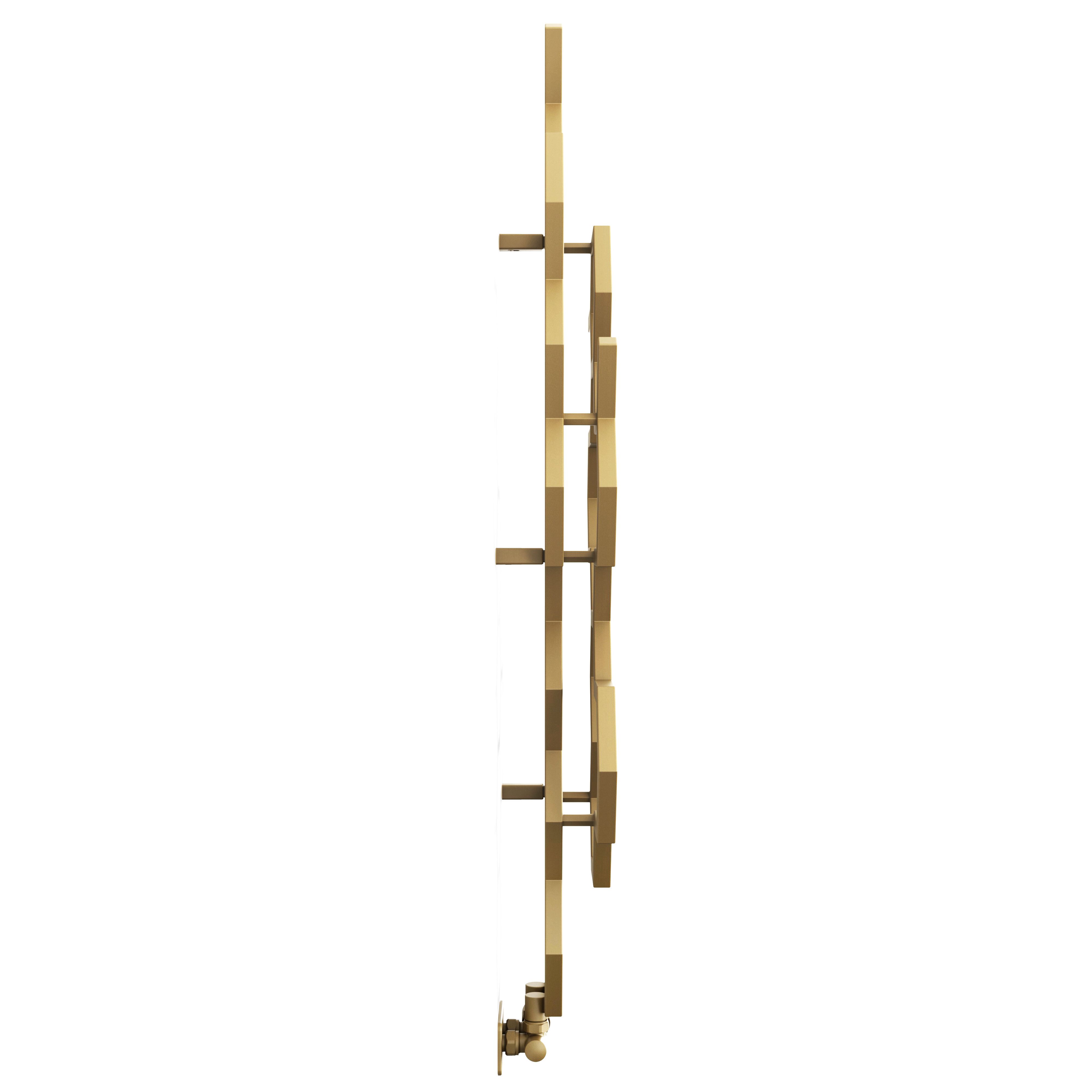 Terma Hex Brass Hydronic Vertical Designer 1180BTU Radiator, (W)486mm x (H)1220mm