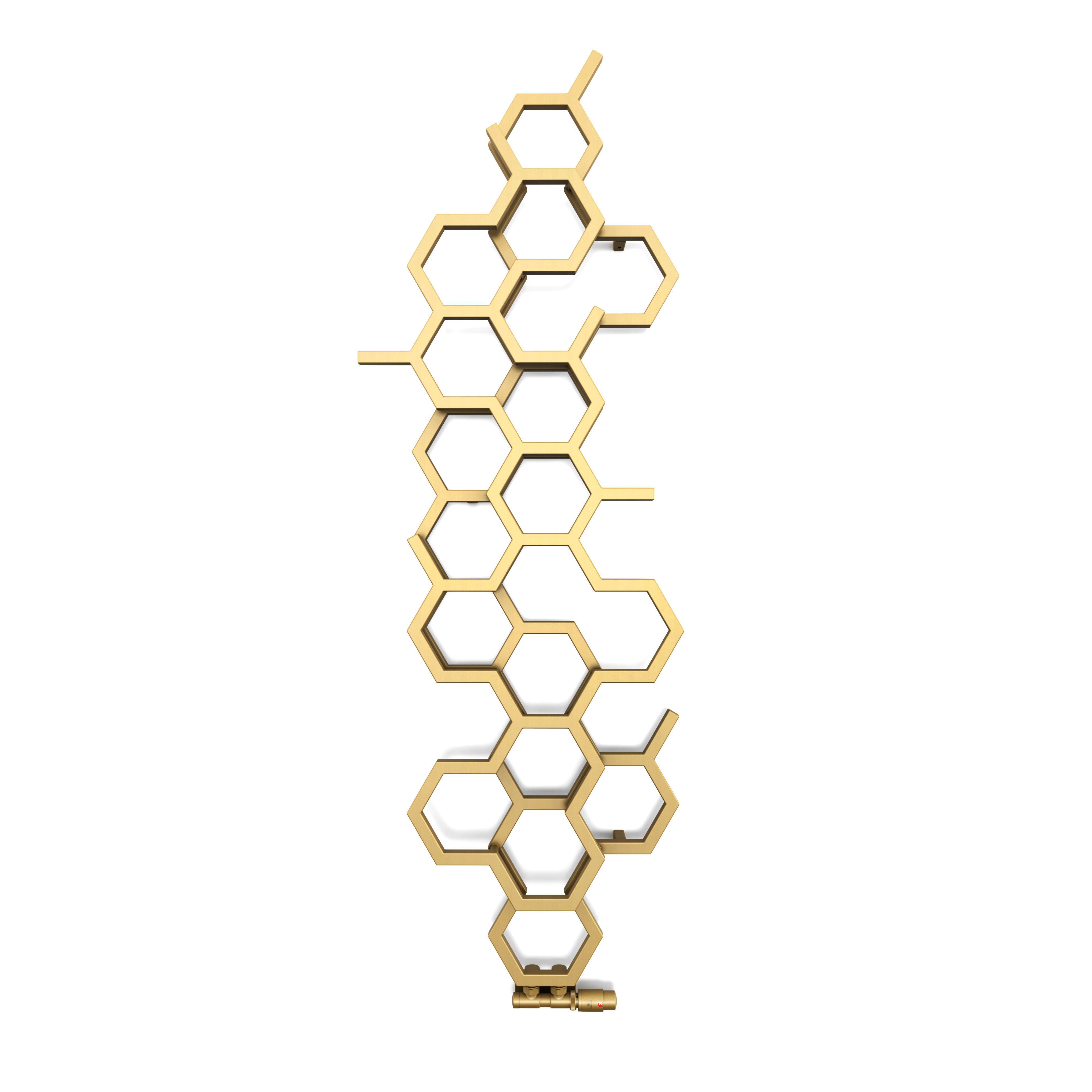 Terma Hex Brass Hydronic Vertical Designer 1708BTU Radiator, (W)573mm x (H)1700mm