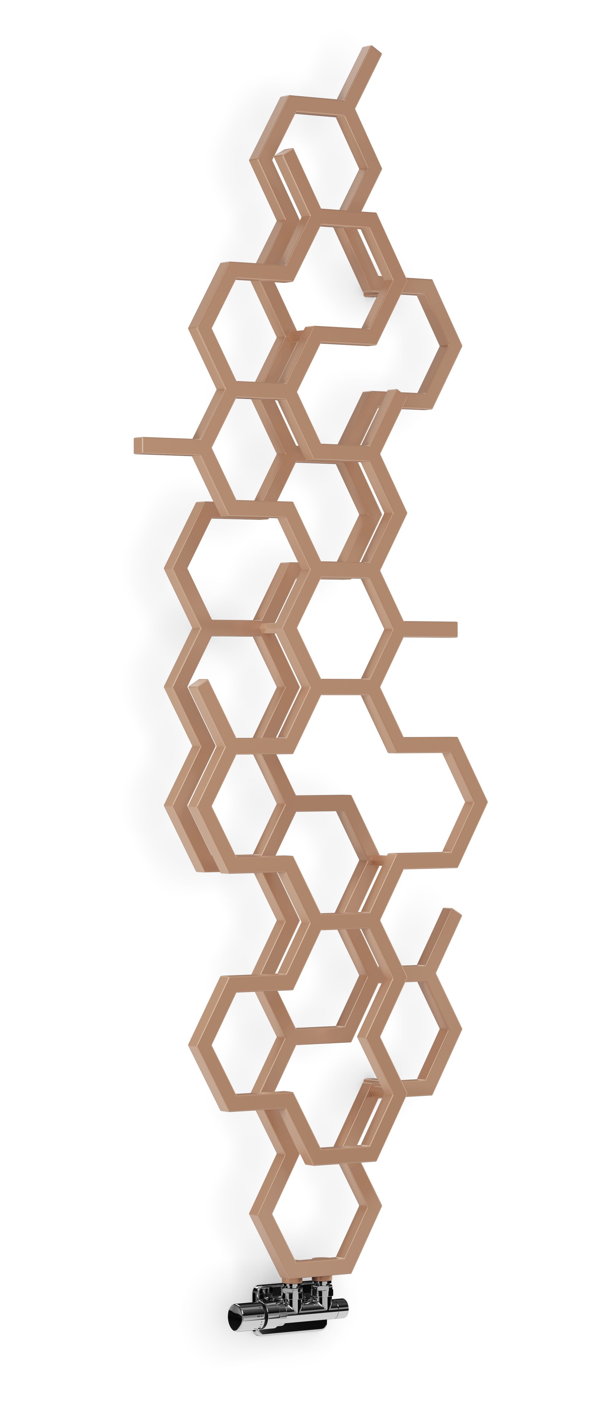 Terma Hex Bright copper Vertical Designer Radiator, (W)573mm x (H)1700mm