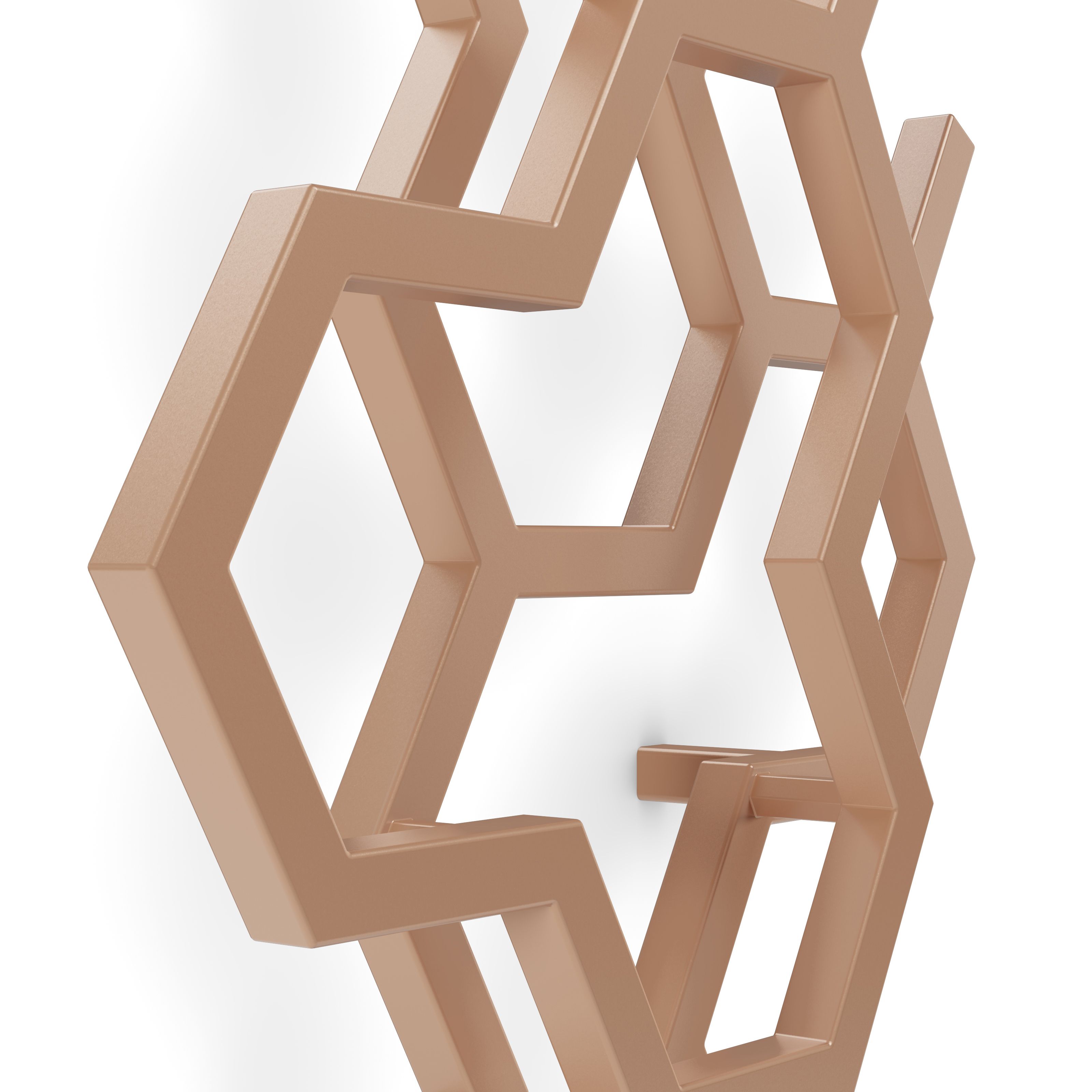 Terma Hex Bright copper Vertical Designer Radiator, (W)573mm x (H)1700mm