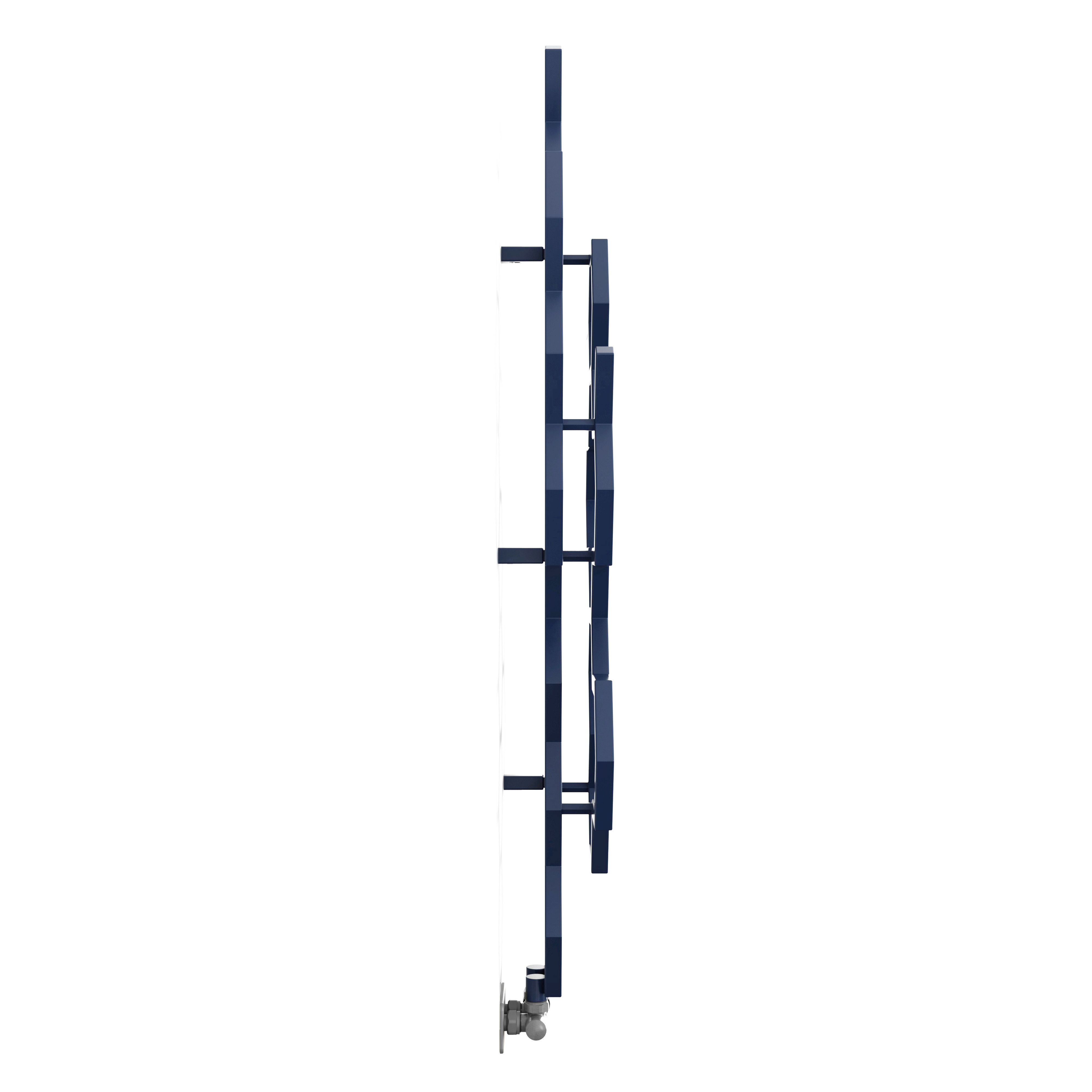 Terma Hex Denim Blue Hydronic Vertical Designer 1180BTU Radiator, (W)486mm x (H)1220mm