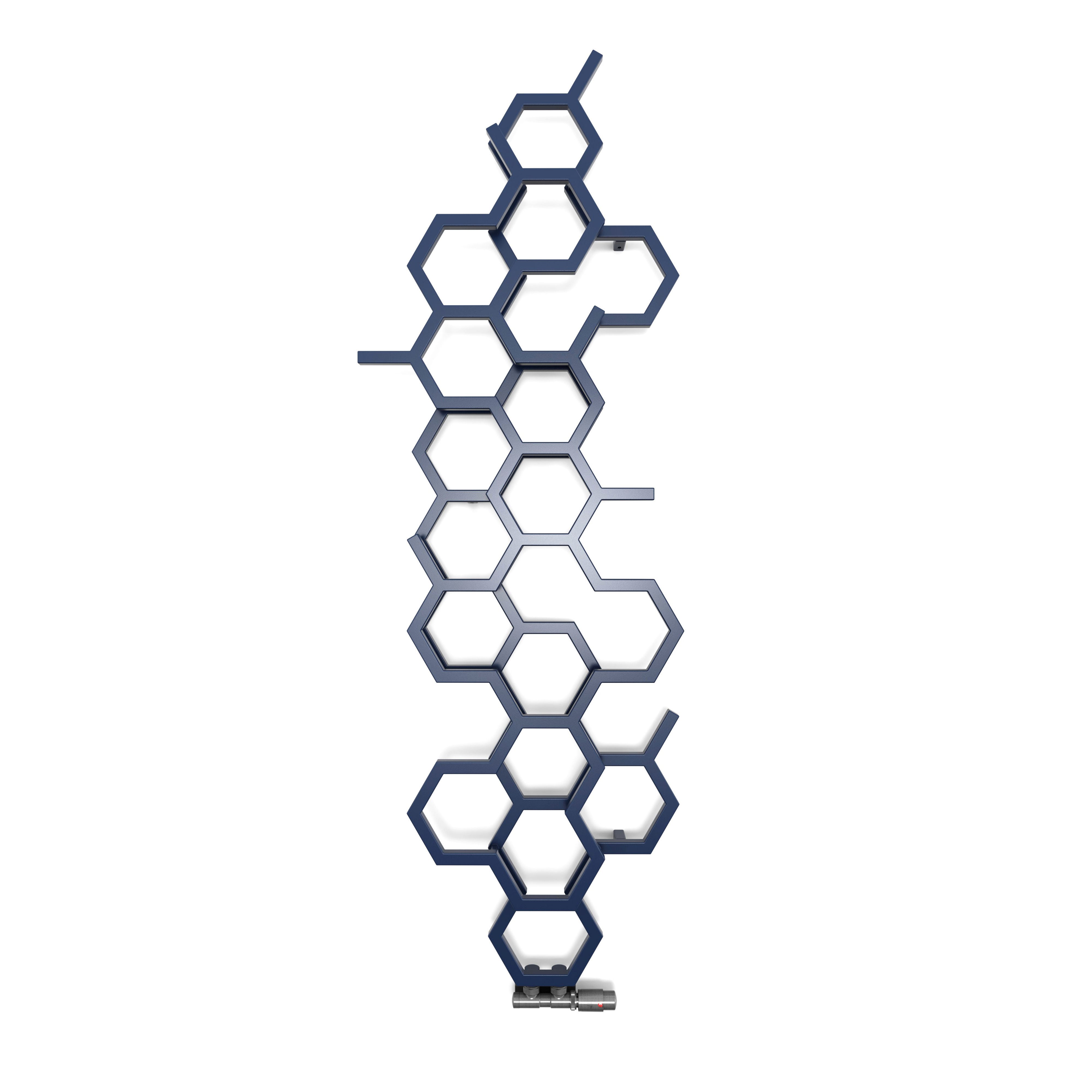 Terma Hex Denim Blue Hydronic Vertical Designer 1708BTU Radiator, (W)573mm x (H)1700mm