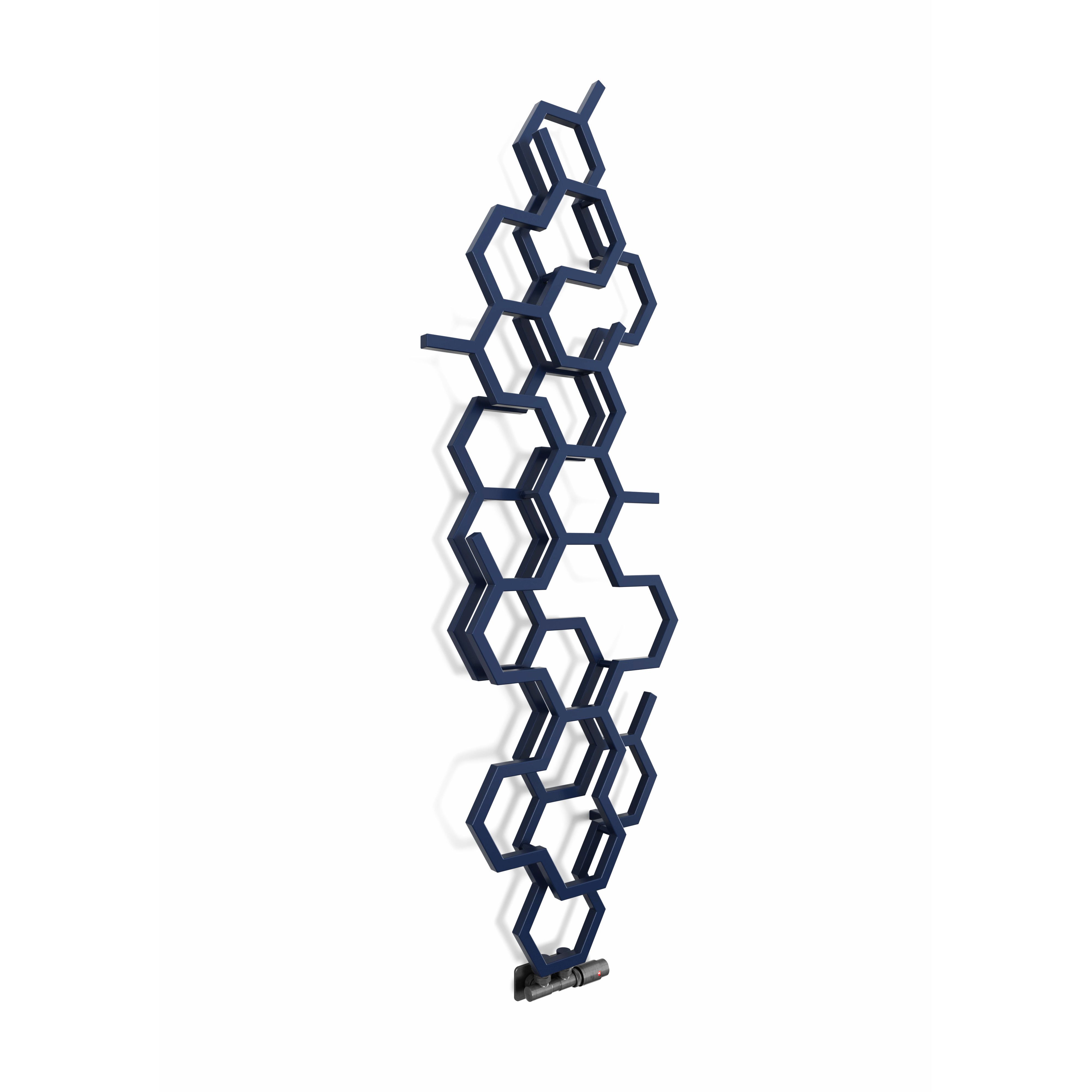Terma Hex Denim Blue Hydronic Vertical Designer 1708BTU Radiator, (W)573mm x (H)1700mm