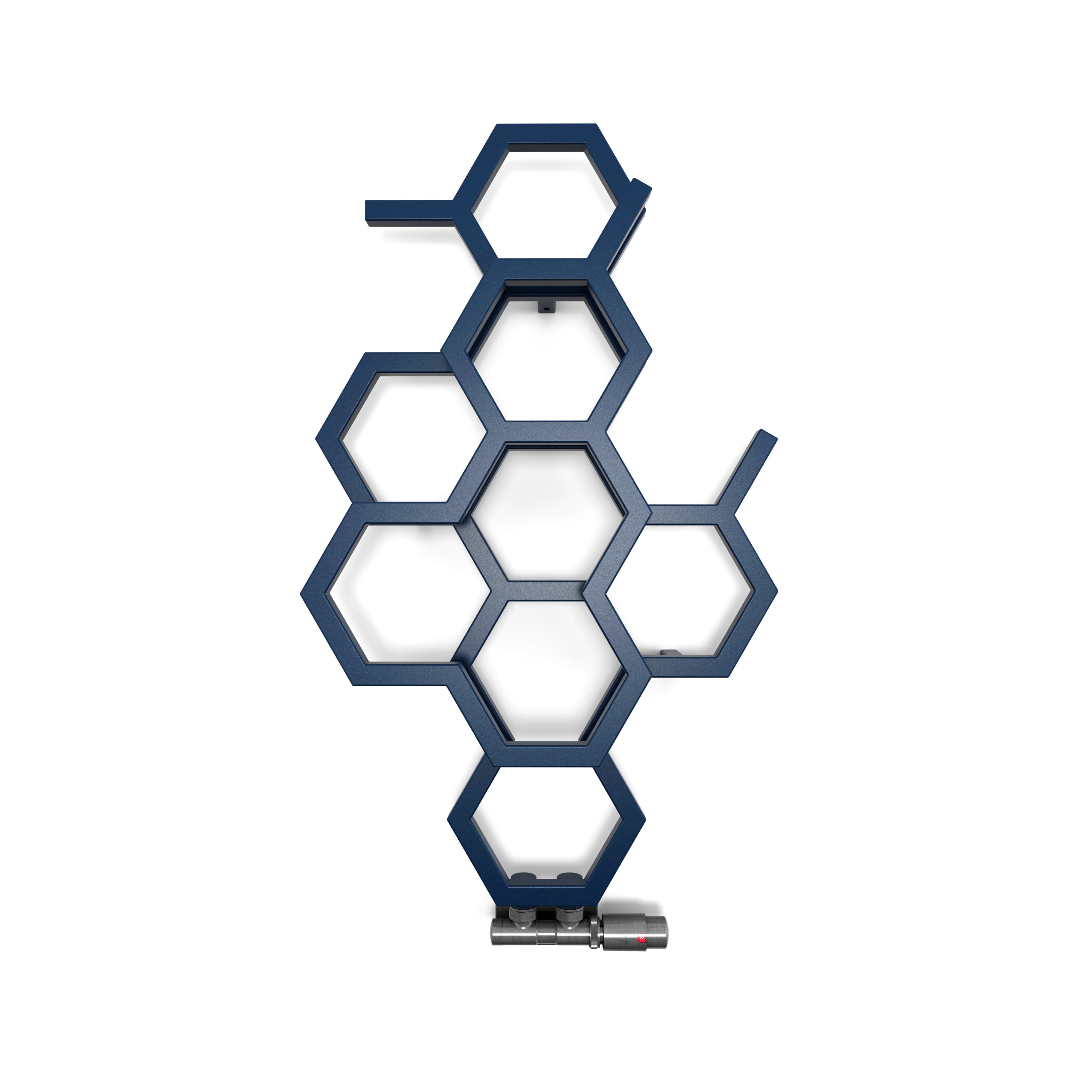 Terma Hex Denim Blue Hydronic Vertical Designer 845BTU Radiator, (W)486mm x (H)821mm