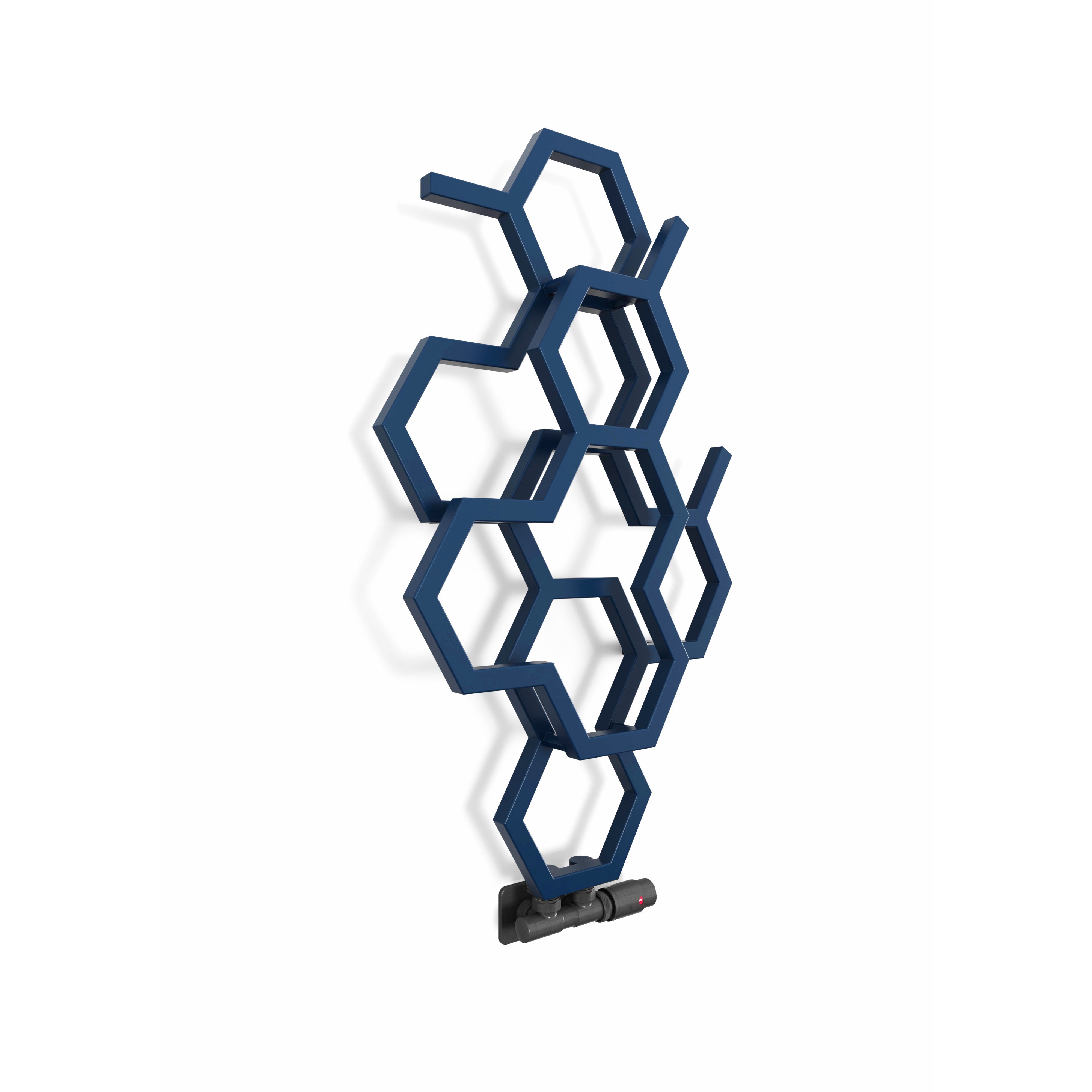 Terma Hex Denim Blue Hydronic Vertical Designer 845BTU Radiator, (W)486mm x (H)821mm