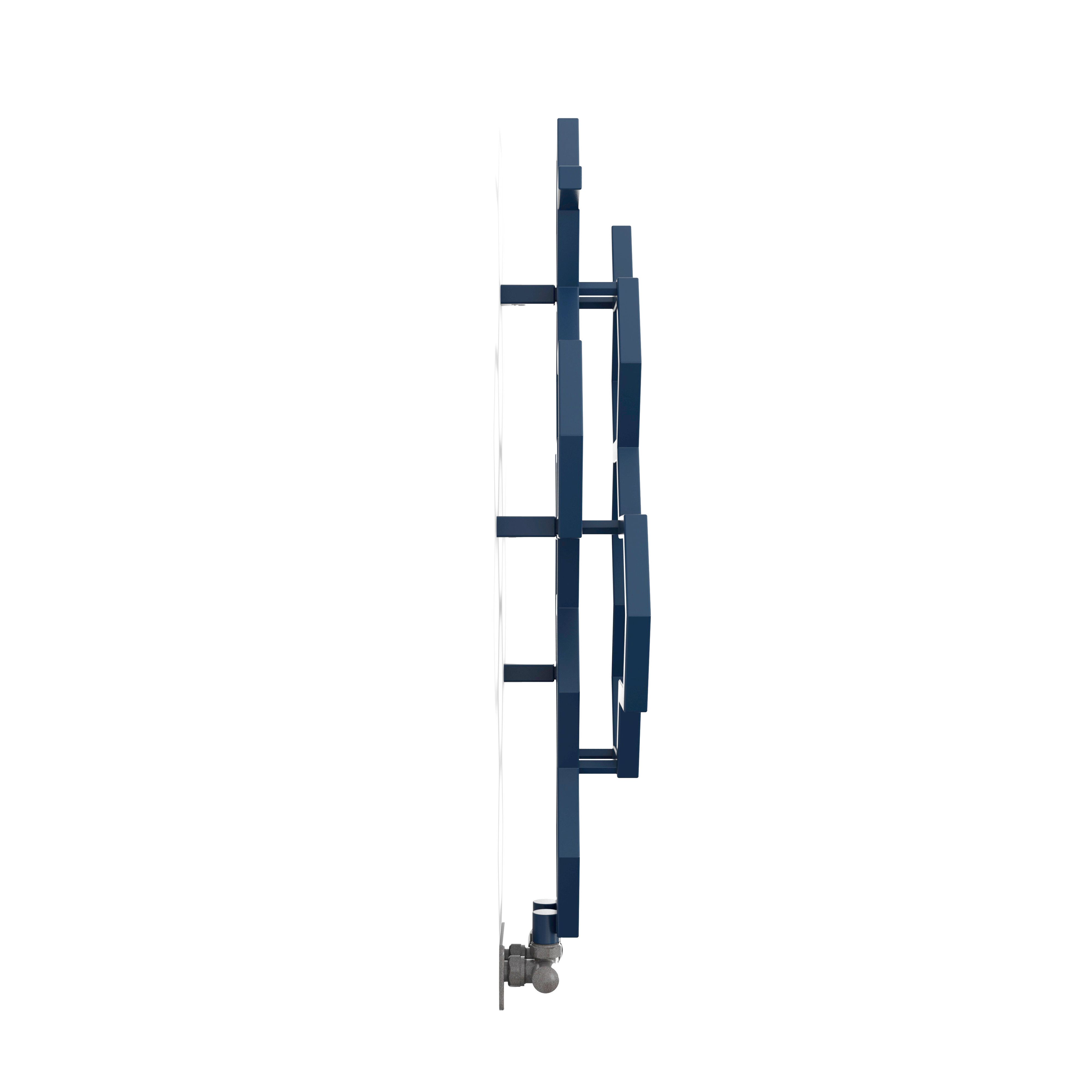 Terma Hex Denim Blue Hydronic Vertical Designer 845BTU Radiator, (W)486mm x (H)821mm