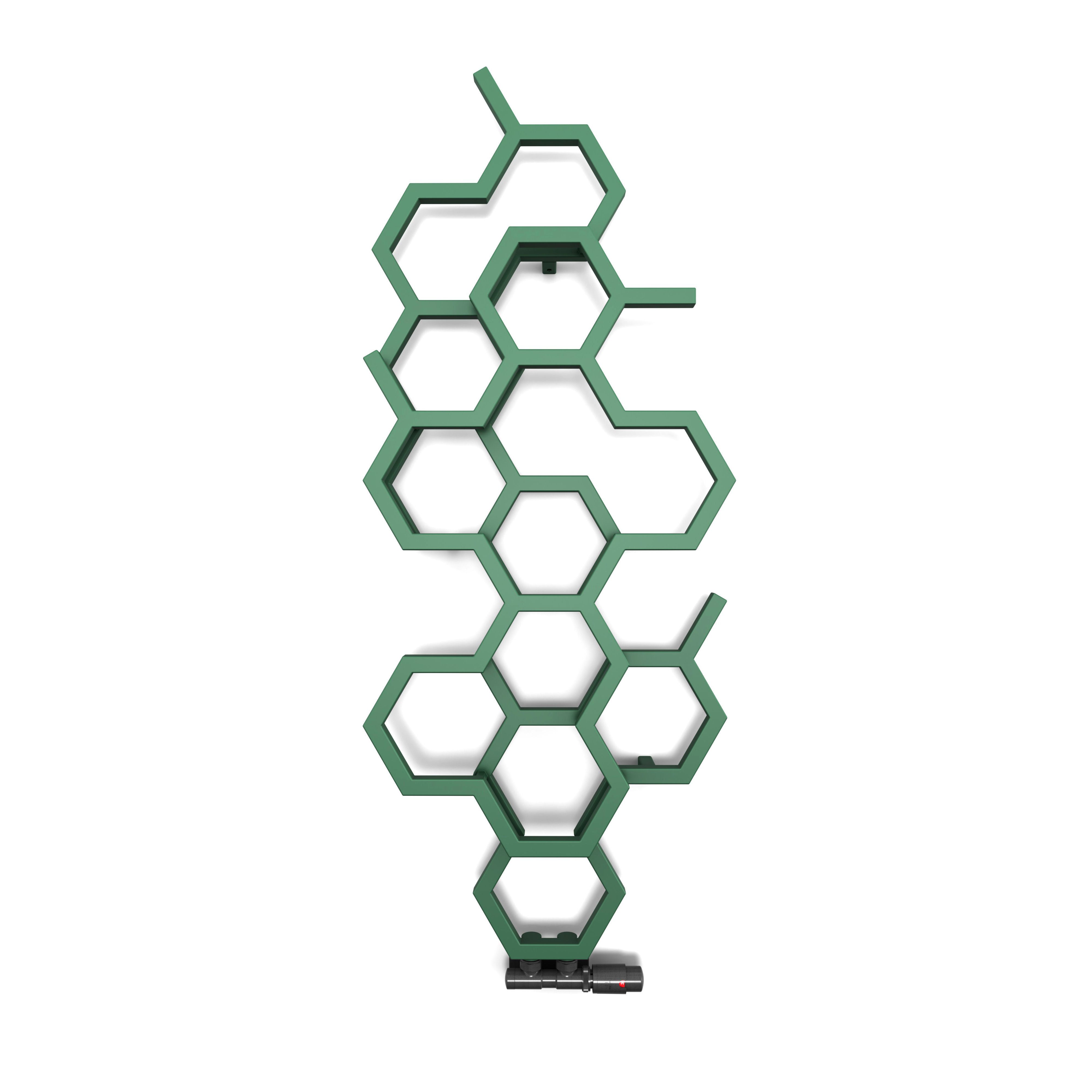 Terma Hex Green Hydronic Vertical Designer 1180BTU Radiator, (W)486mm x (H)1220mm