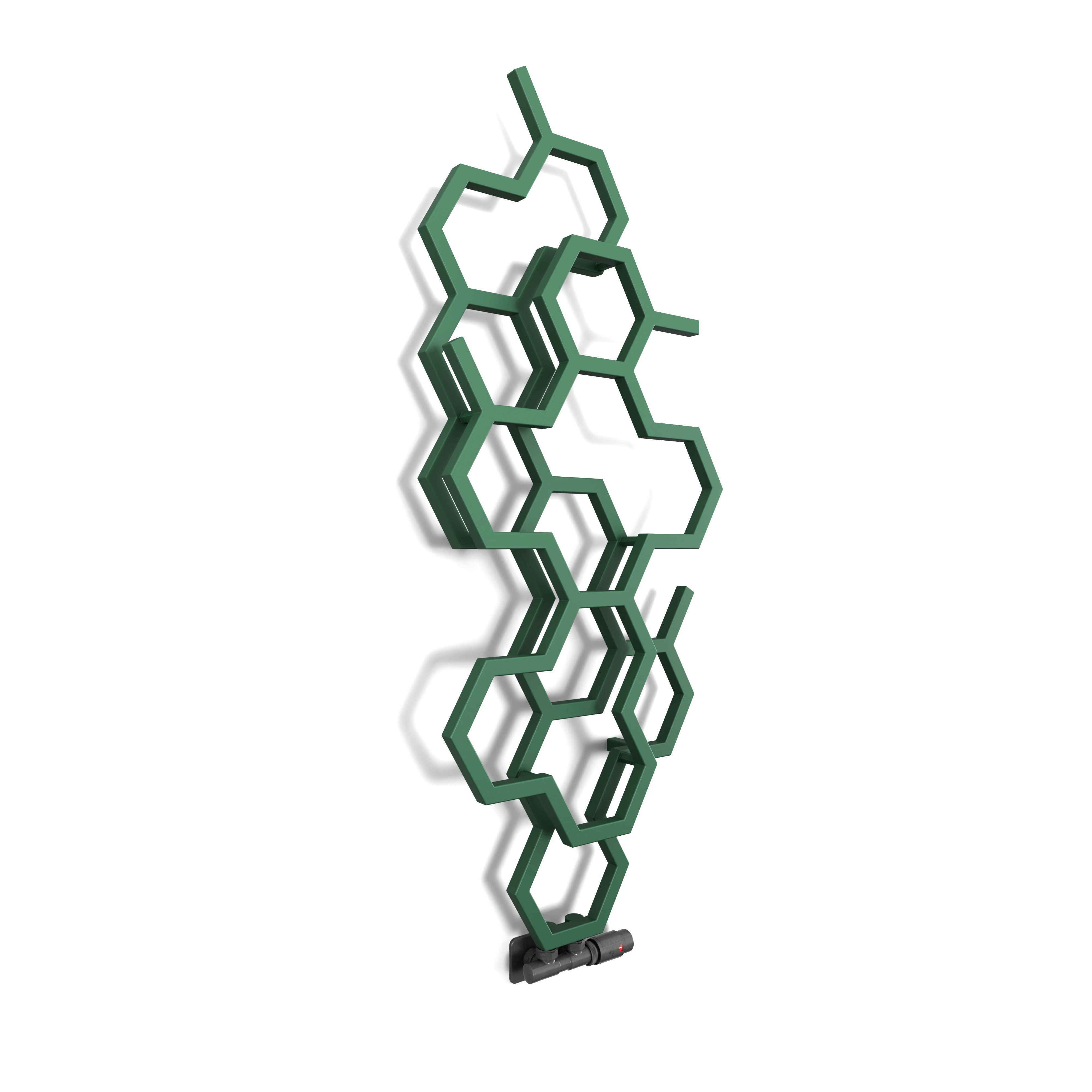 Terma Hex Green Hydronic Vertical Designer 1180BTU Radiator, (W)486mm x (H)1220mm
