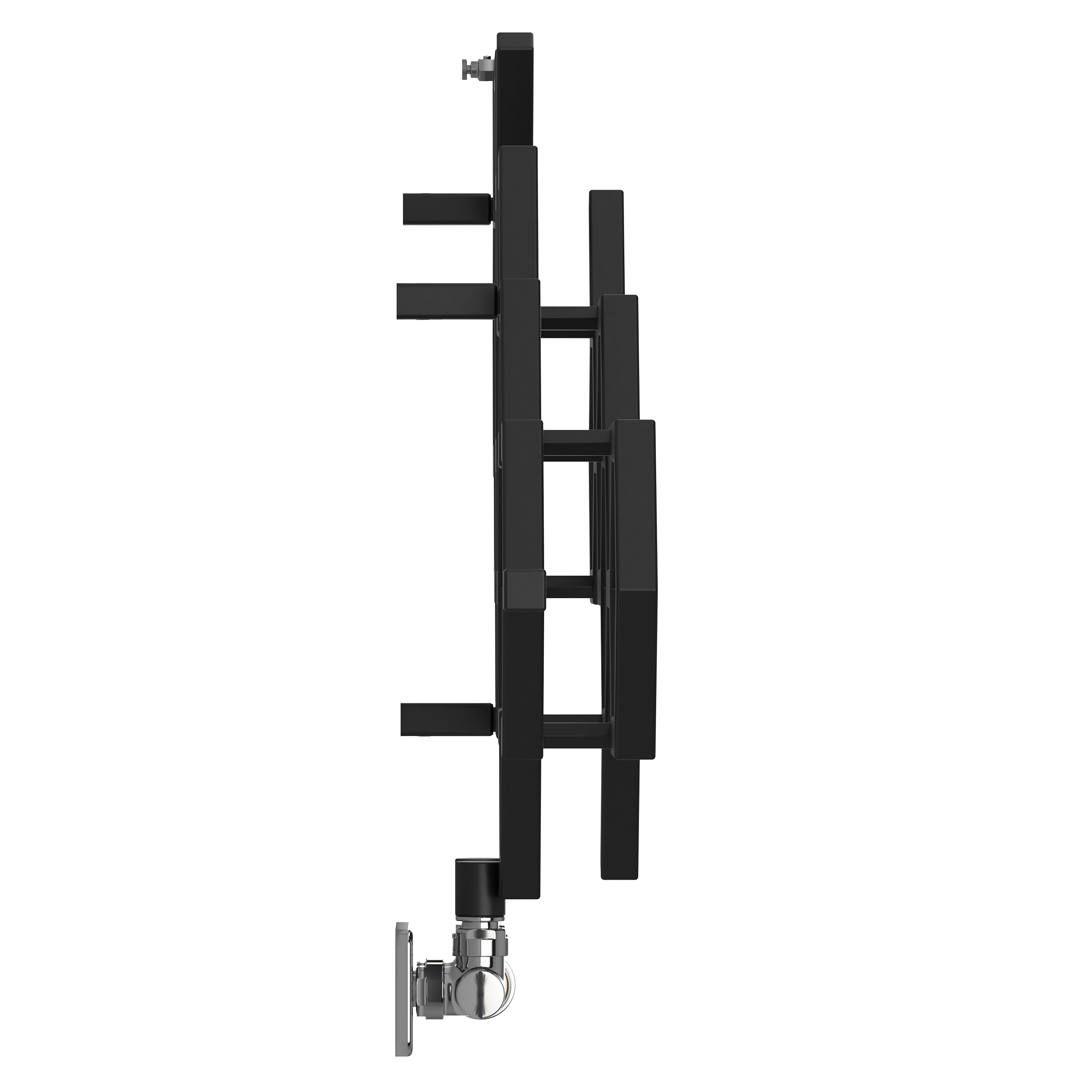Terma Hex Matt black Horizontal Designer Radiator, (W)1126mm x (H)502mm