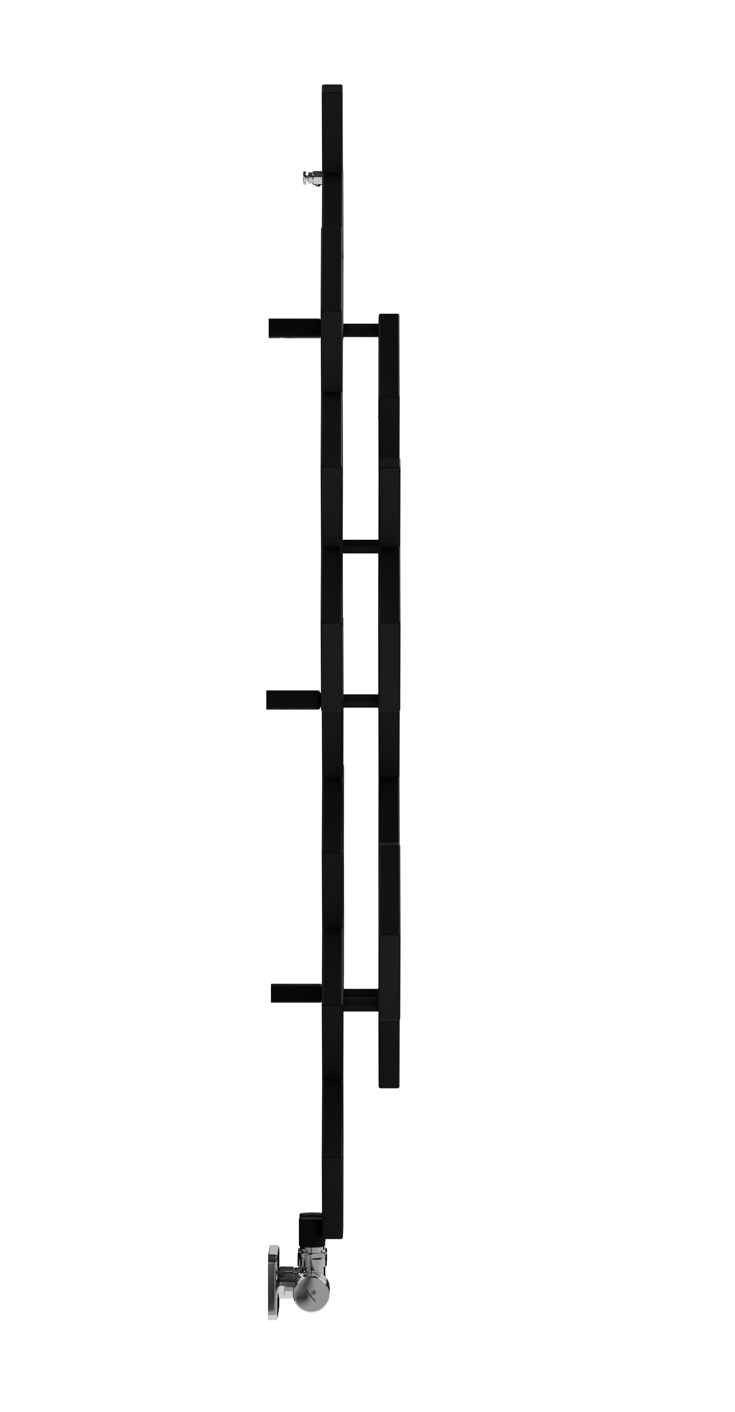 Terma Hex Matt black Vertical Designer Radiator, (W)486mm x (H)1220mm