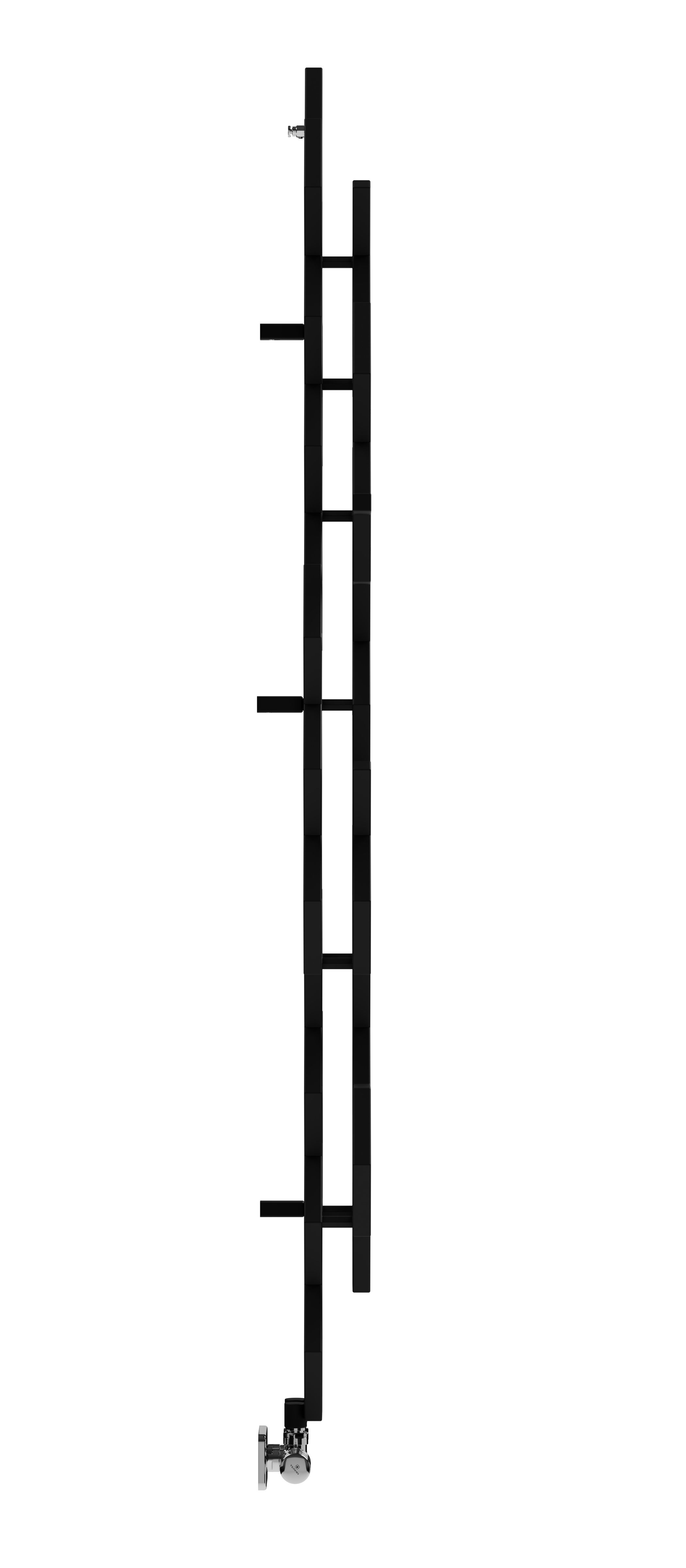 Terma Hex Matt black Vertical Designer Radiator, (W)573mm x (H)1700mm