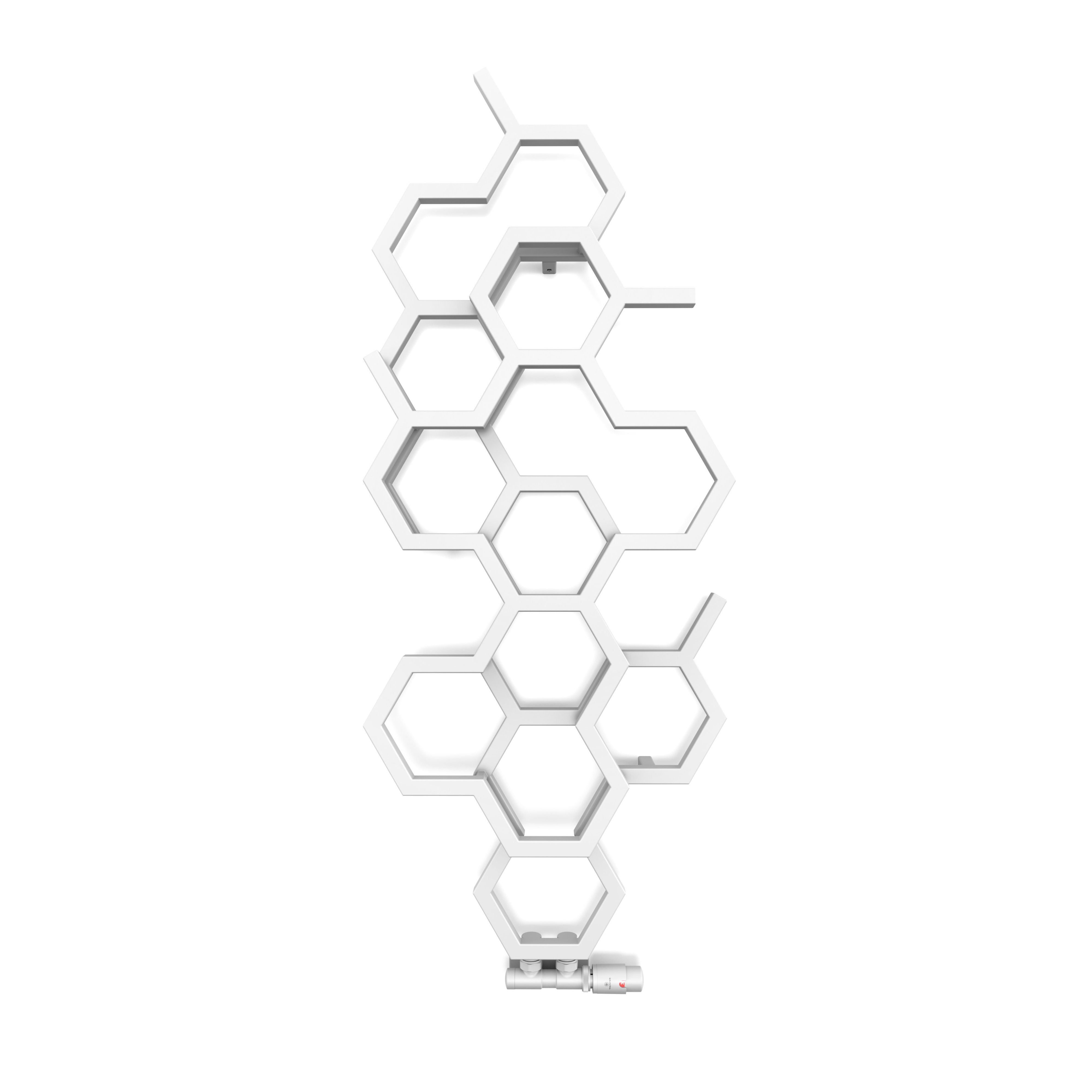 Terma Hex Soft White Hydronic Vertical Designer 1180BTU Radiator, (W)486mm x (H)1220mm